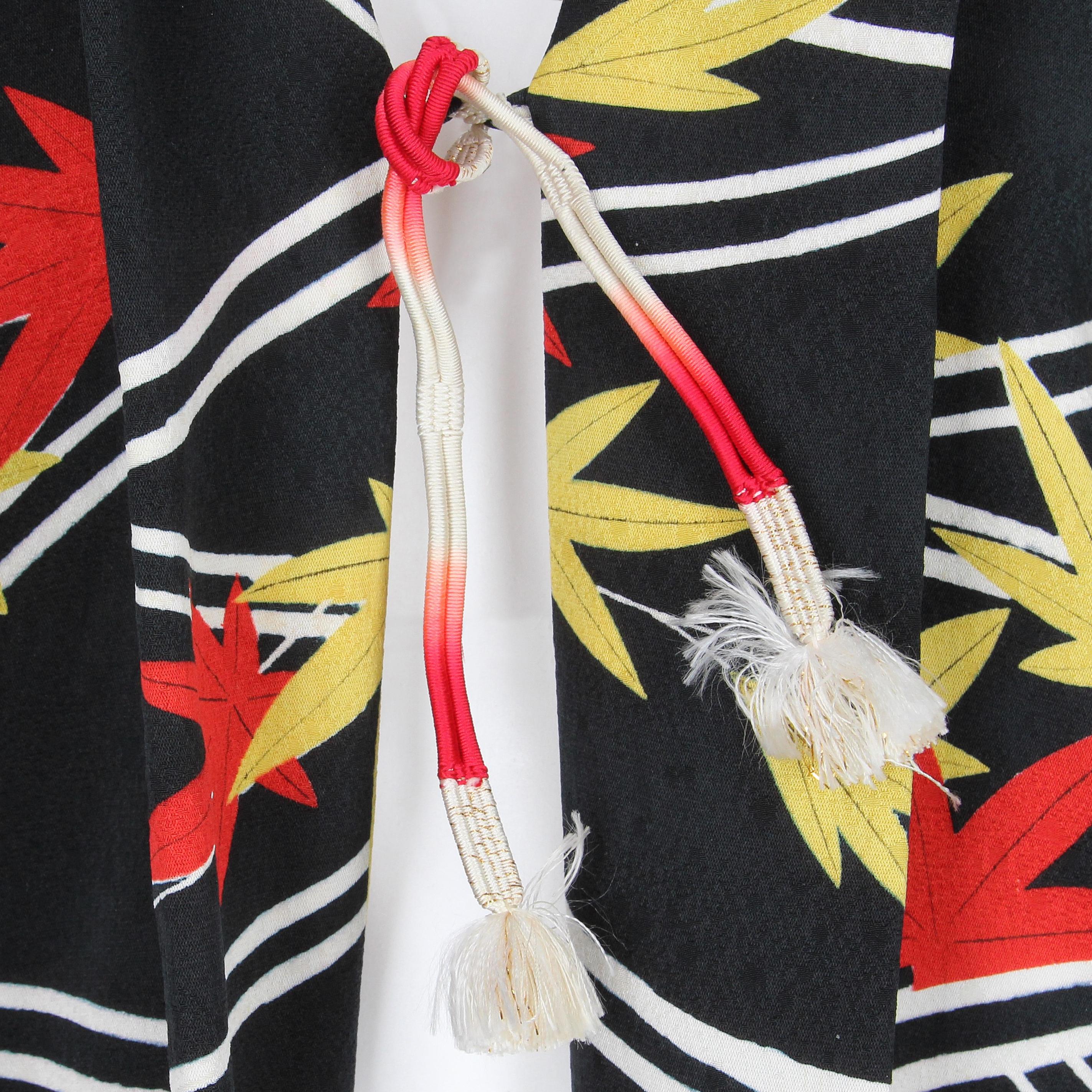 1970s Fancy Silk Short Kimono 1