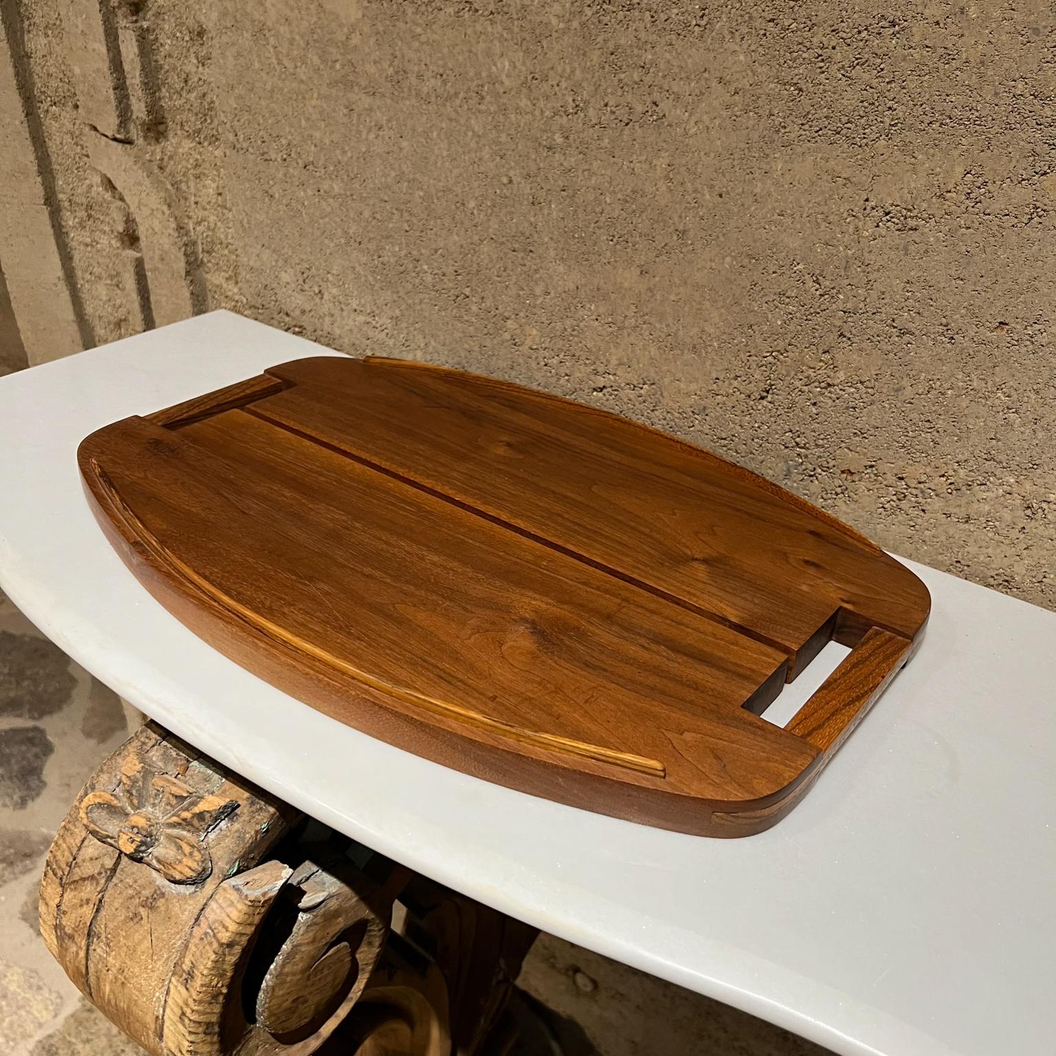 Late 20th Century 1970s Fancy Wood Cutting Board Modern Charcuterie Serving Platter For Sale