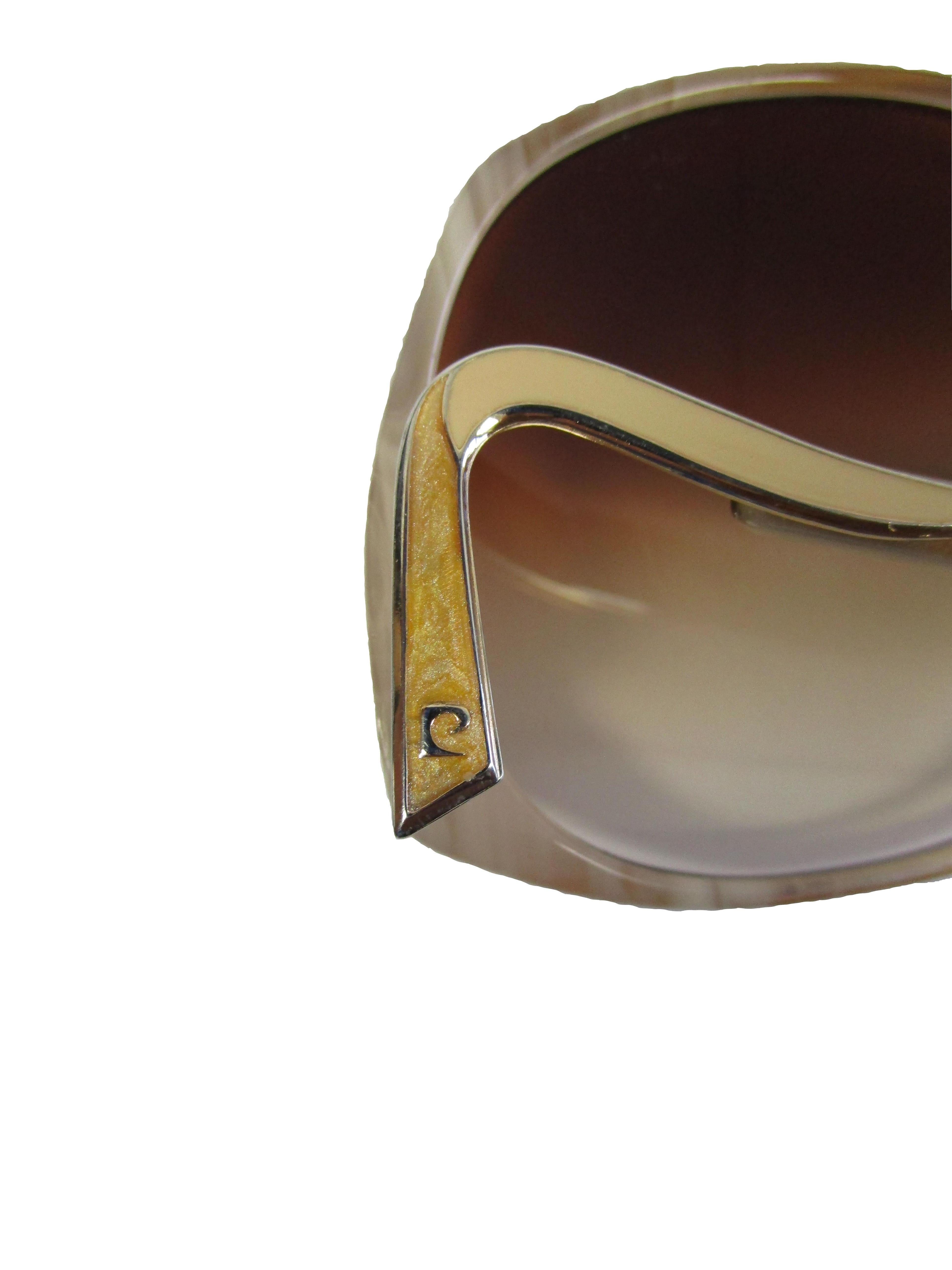 1970's Fantastic Pierre Cardin Amber Lens and Ivory Framed Sunglasses  For Sale 2