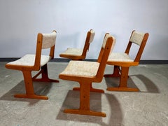 Chaises de salle à manger en porte-à-faux en teck danois Farso des années 1970, ensemble de 4