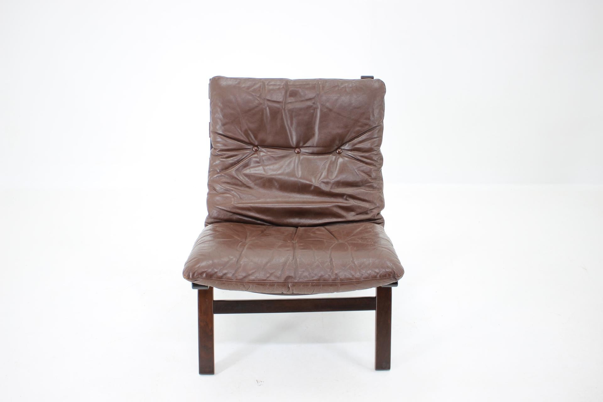 Mid-Century Modern 1970s Farstrup Leather Lounge Chair, Denmark