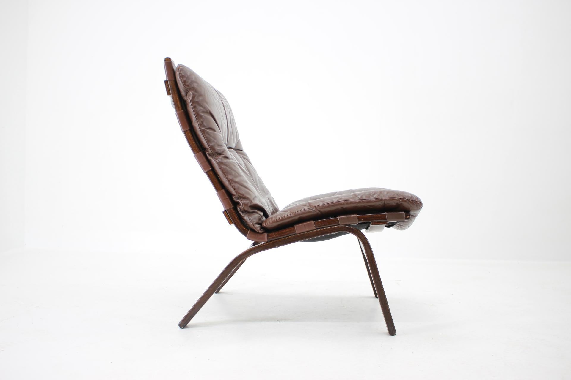 Mid-Century Modern 1970s Farstrup Leather Lounge Chair, Denmark