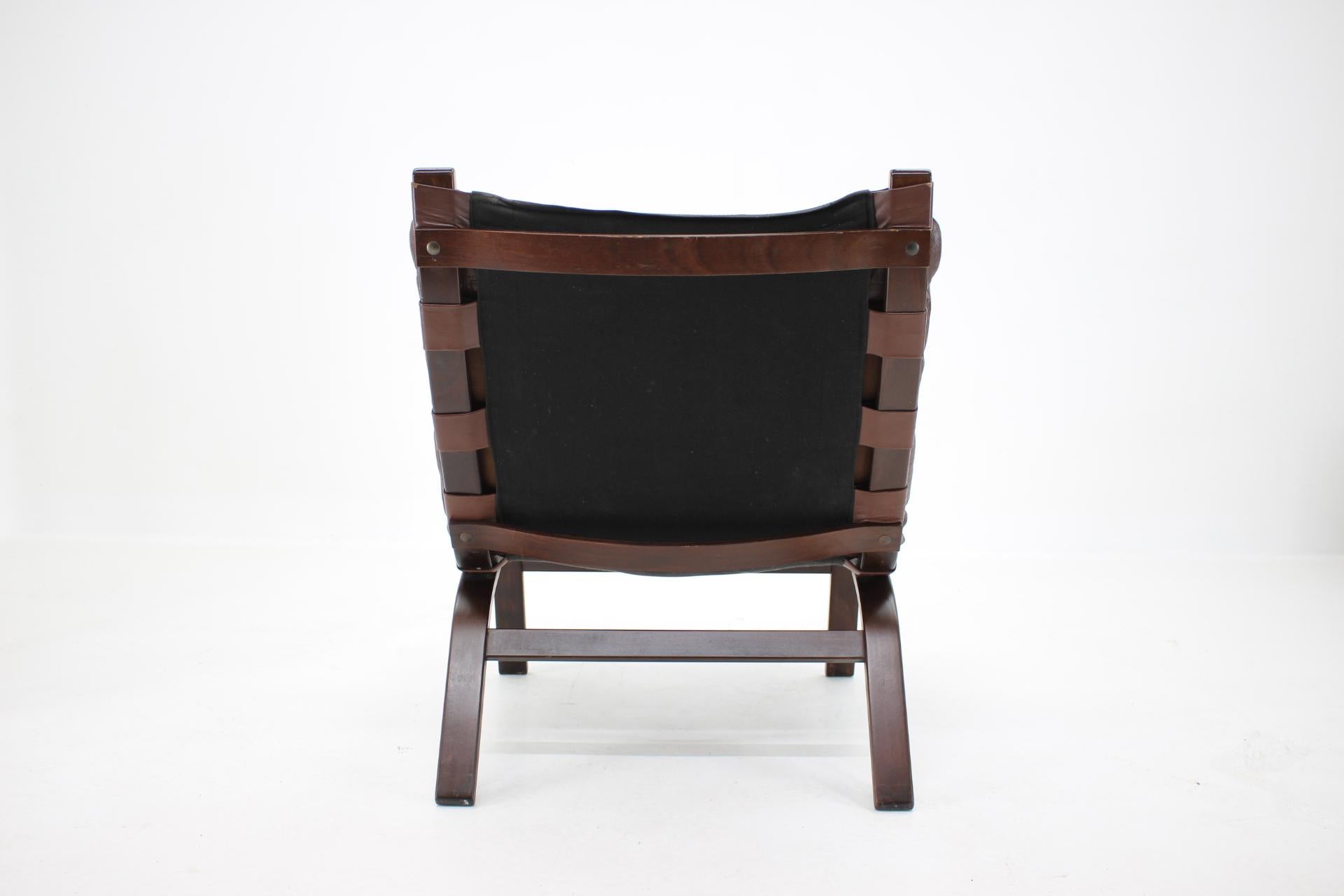 1970s Farstrup Leather Lounge Chair, Denmark 1