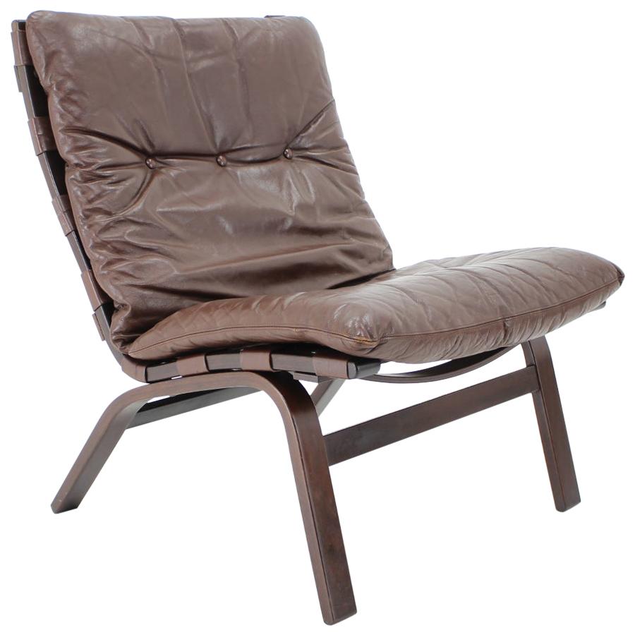1970s Farstrup Leather Lounge Chair, Denmark