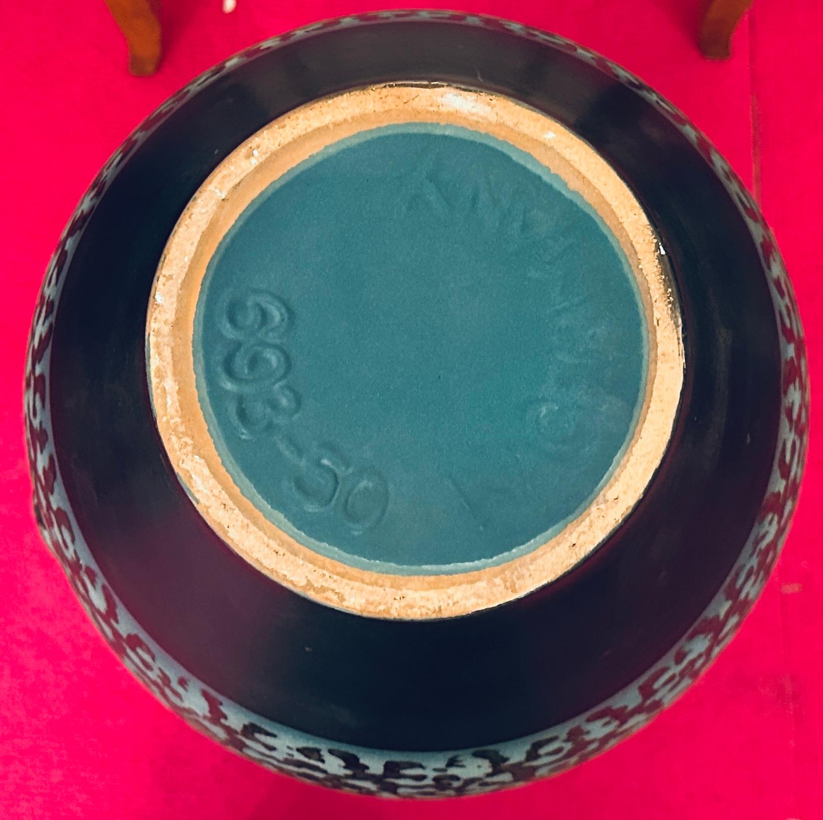 Vaso a caraffa Carstens Tönnieshof turchese e marrone con ameba, anni '70, Fat Lava, tedesco in vendita 2