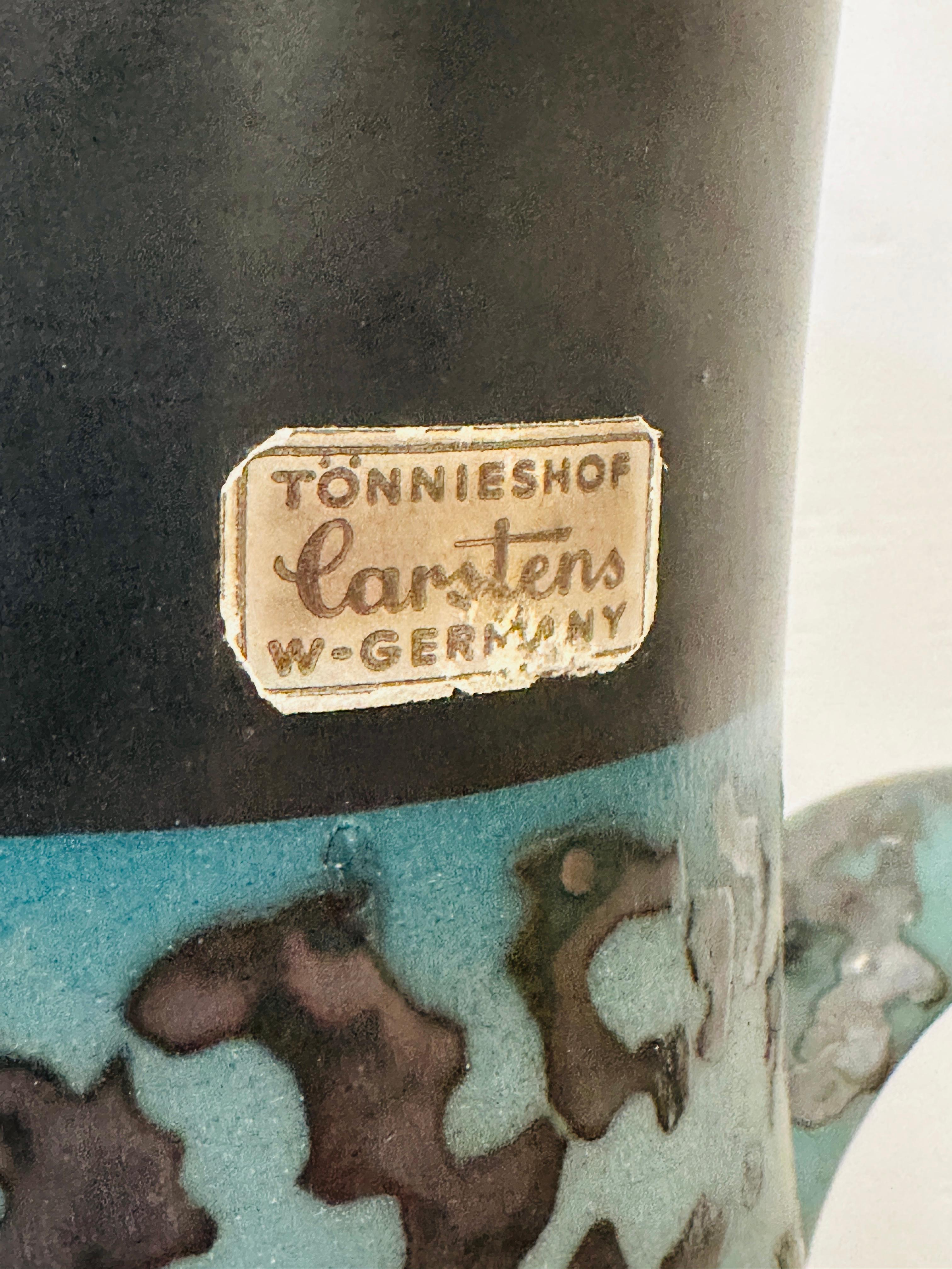 Vaso a caraffa Carstens Tönnieshof turchese e marrone con ameba, anni '70, Fat Lava, tedesco in vendita 5
