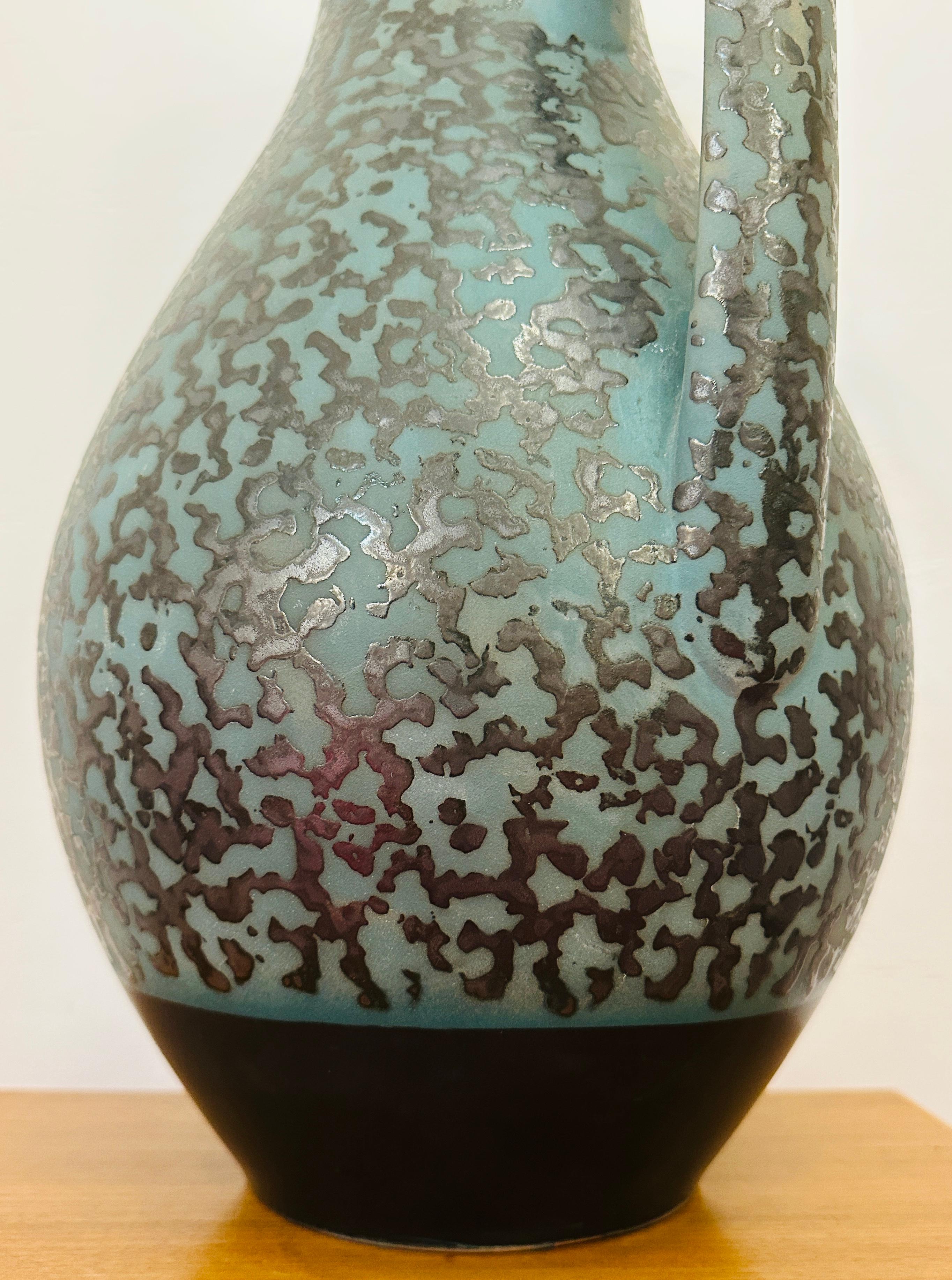 Vaso a caraffa Carstens Tönnieshof turchese e marrone con ameba, anni '70, Fat Lava, tedesco in vendita 7