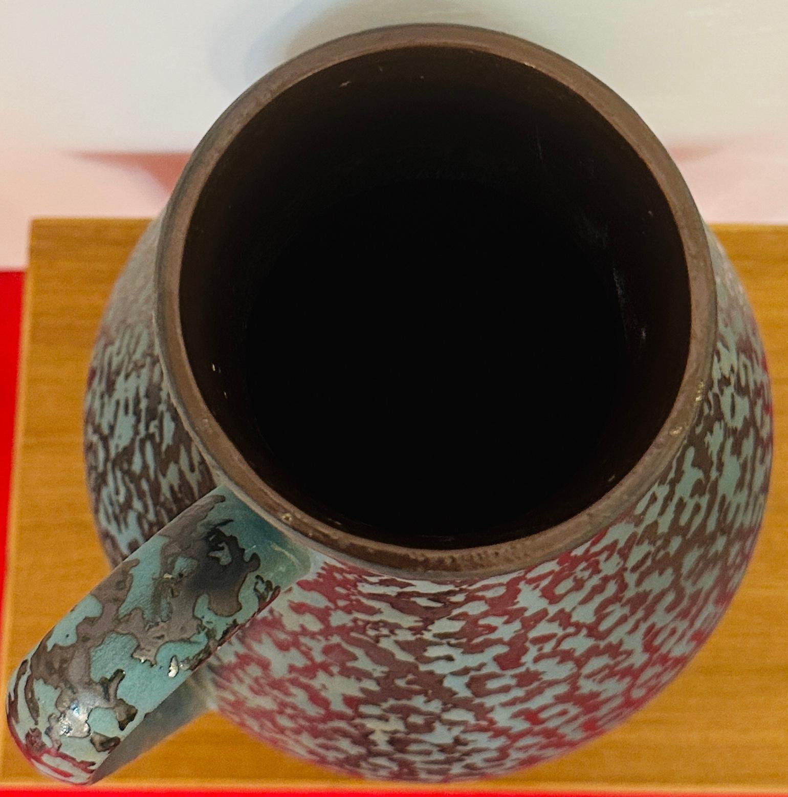 Vaso a caraffa Carstens Tönnieshof turchese e marrone con ameba, anni '70, Fat Lava, tedesco in vendita 8