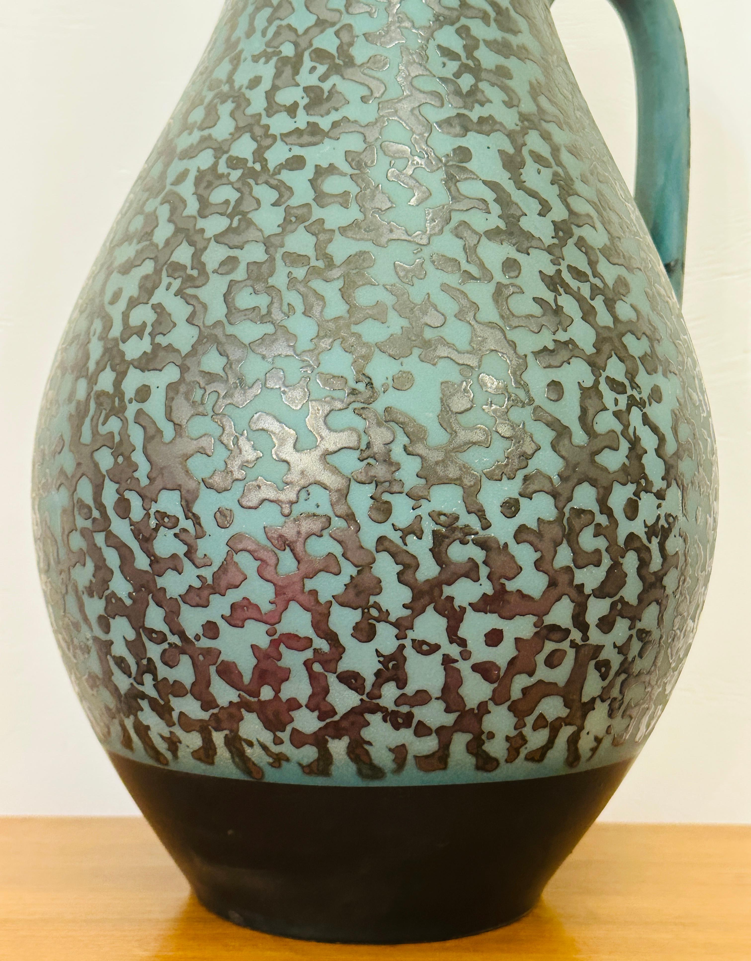 Vaso a caraffa Carstens Tönnieshof turchese e marrone con ameba, anni '70, Fat Lava, tedesco in vendita 10