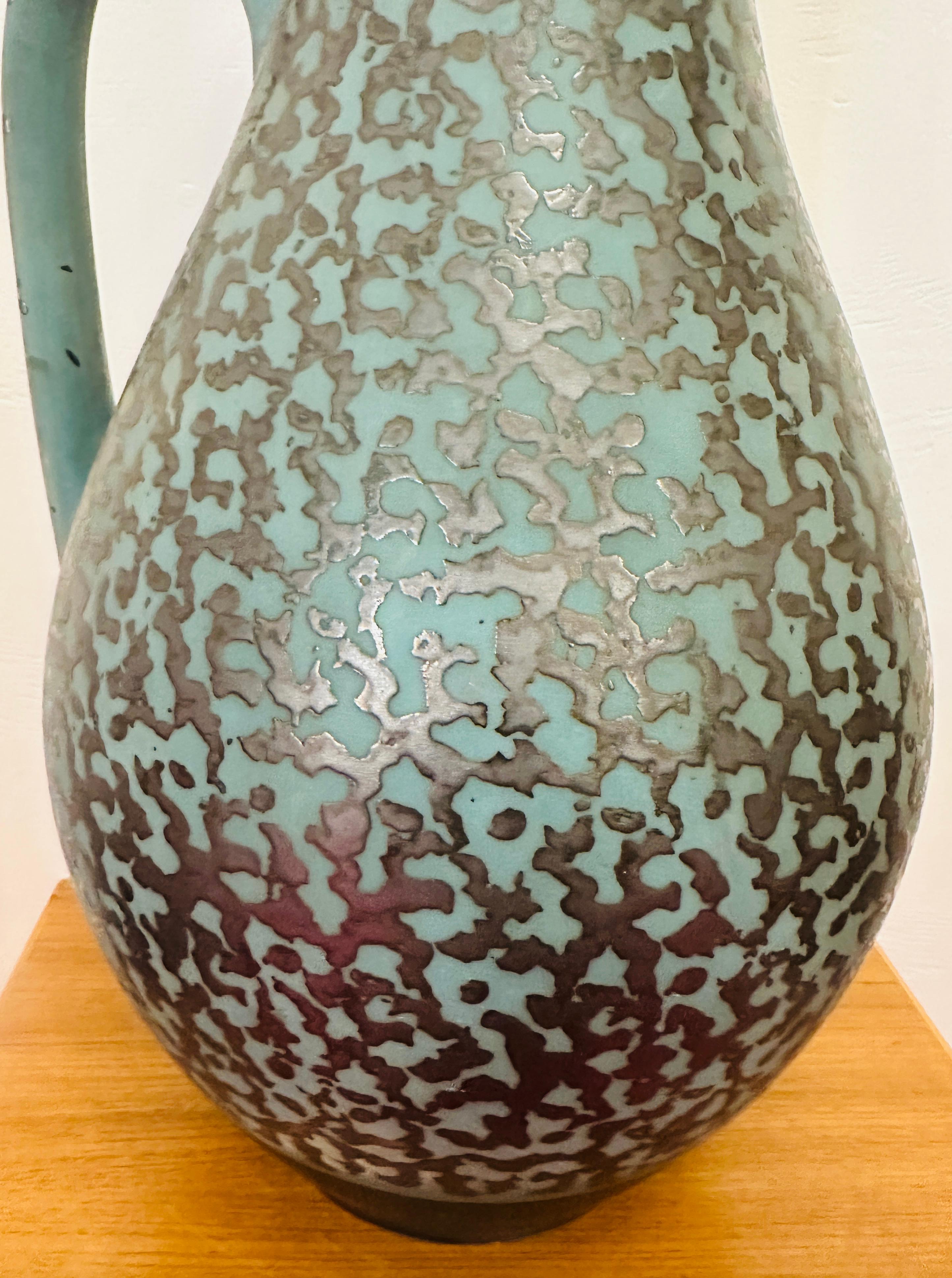 Vaso a caraffa Carstens Tönnieshof turchese e marrone con ameba, anni '70, Fat Lava, tedesco in vendita 11
