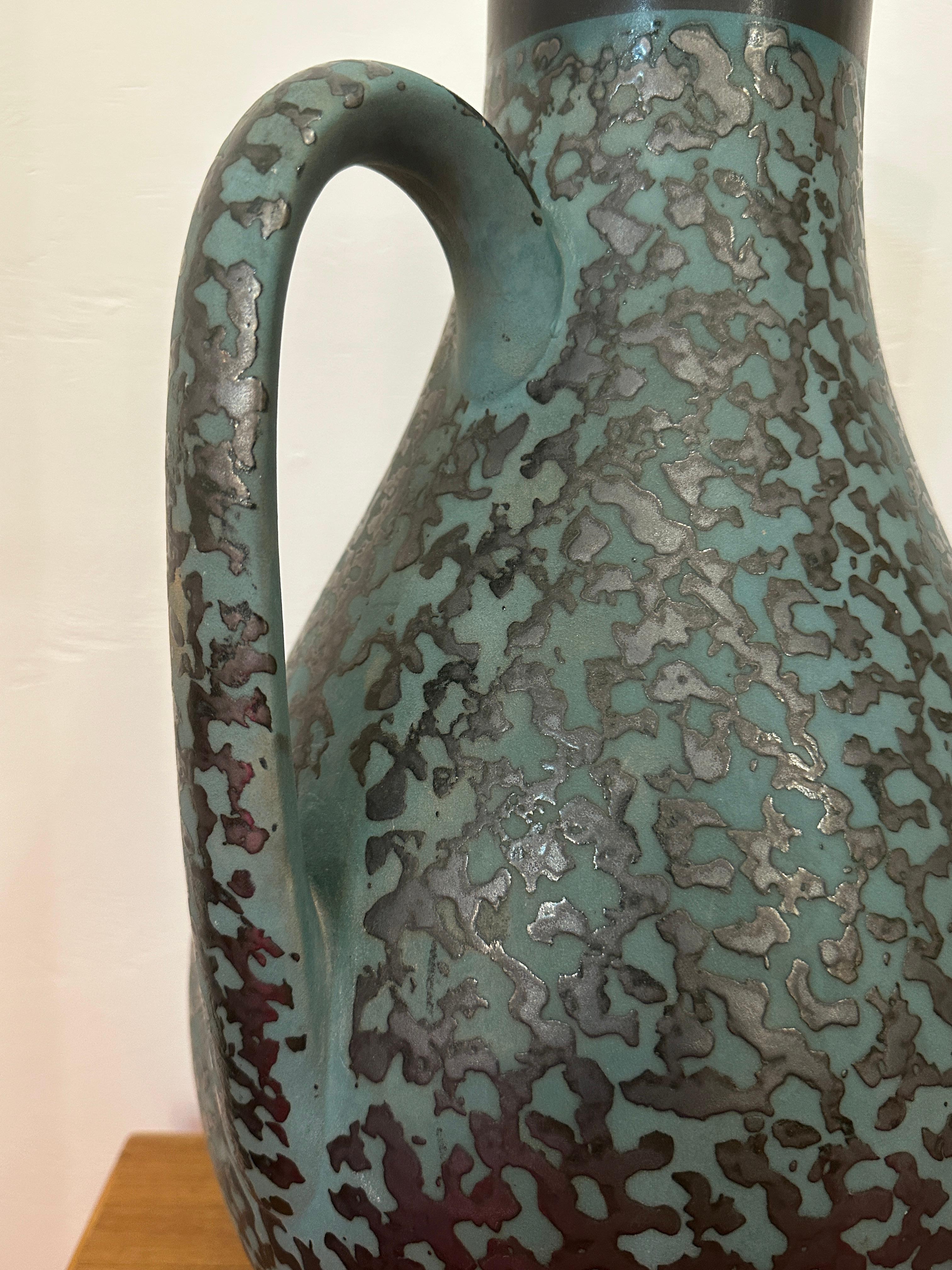 Vaso a caraffa Carstens Tönnieshof turchese e marrone con ameba, anni '70, Fat Lava, tedesco in vendita 9