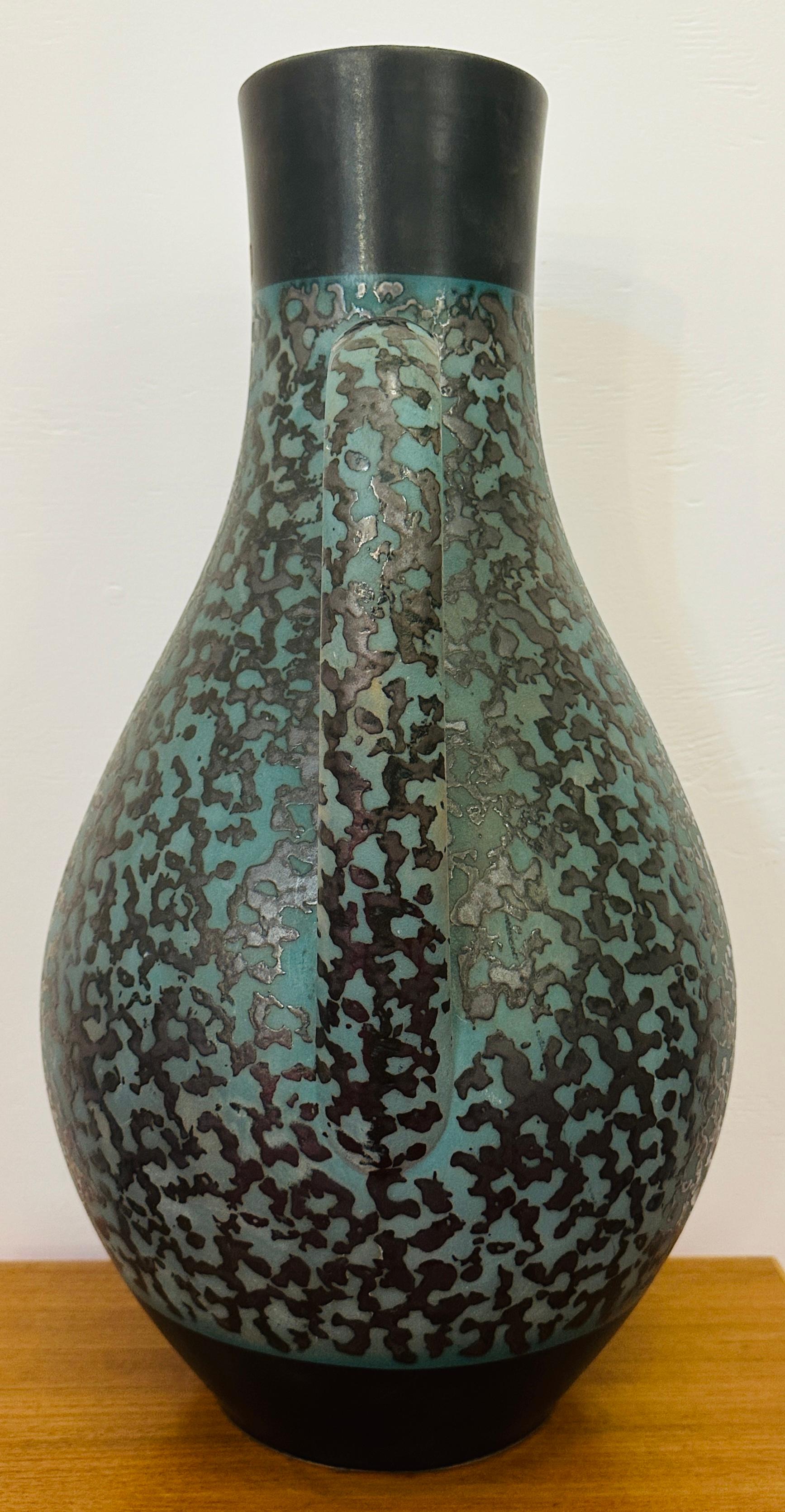 Smaltato Vaso a caraffa Carstens Tönnieshof turchese e marrone con ameba, anni '70, Fat Lava, tedesco in vendita
