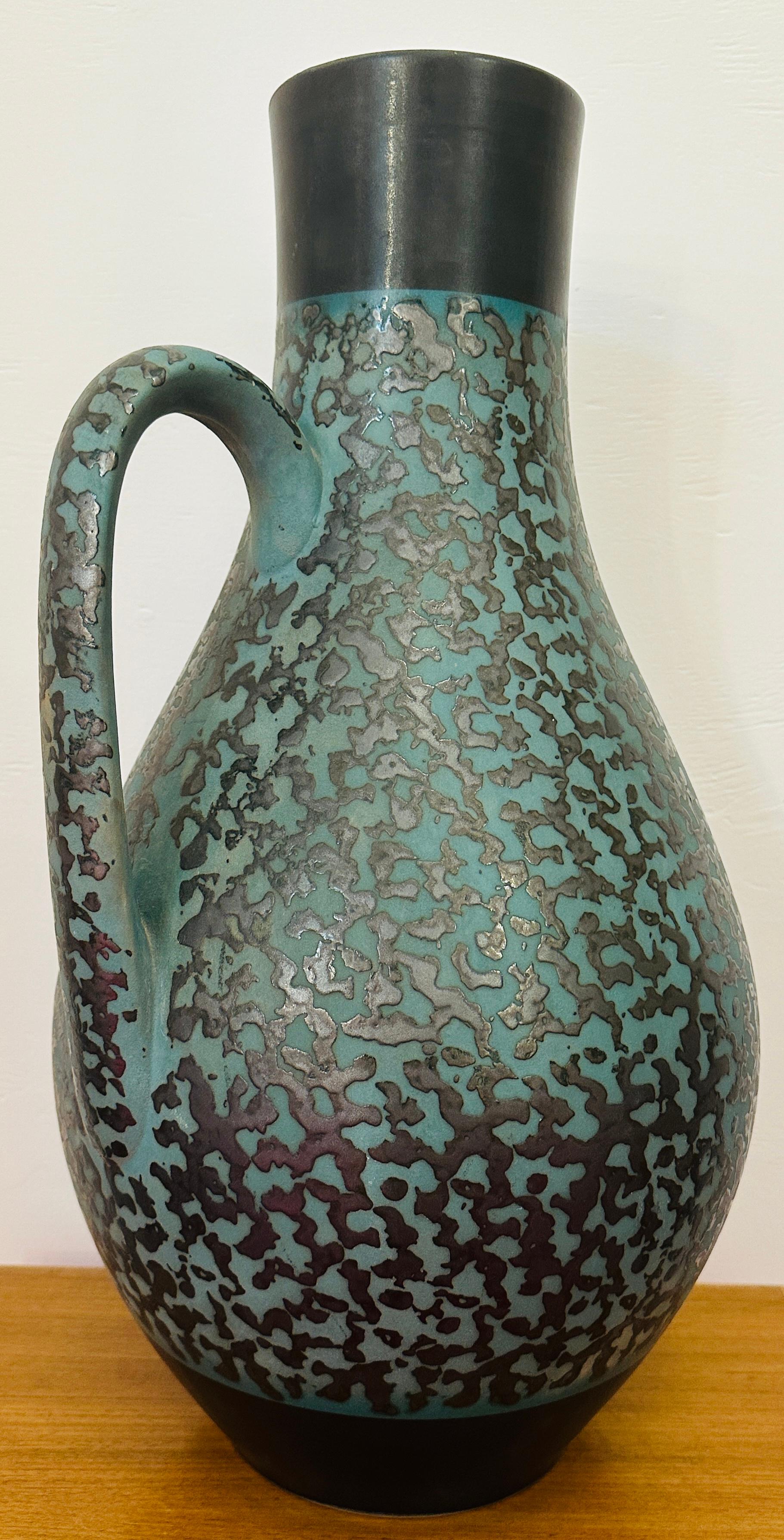 Vaso a caraffa Carstens Tönnieshof turchese e marrone con ameba, anni '70, Fat Lava, tedesco In condizioni buone in vendita a London, GB