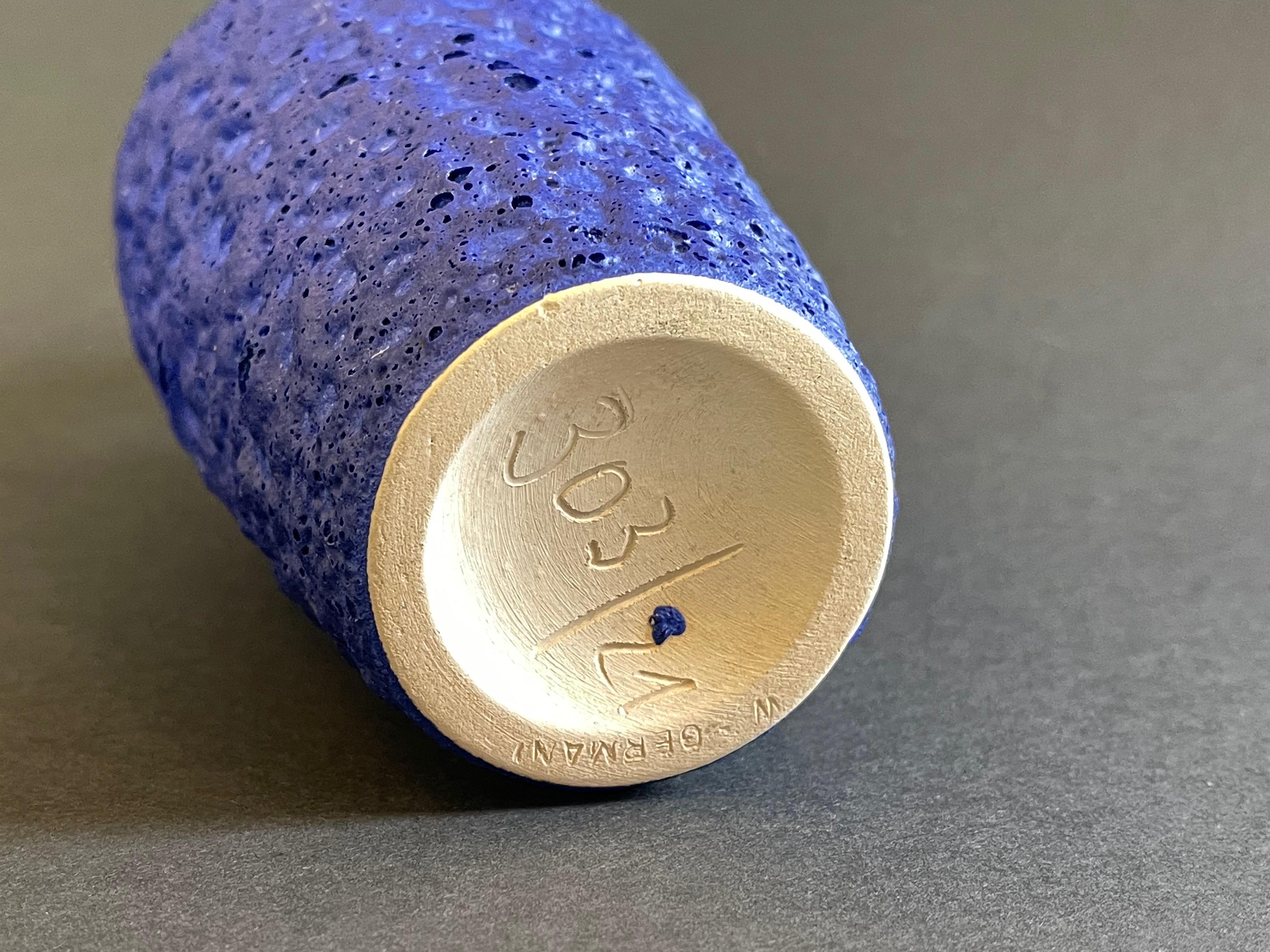 1970s Fat Lava Studio Ceramic Vase Blue Yves Klein for Silberdistel, No. 303 3