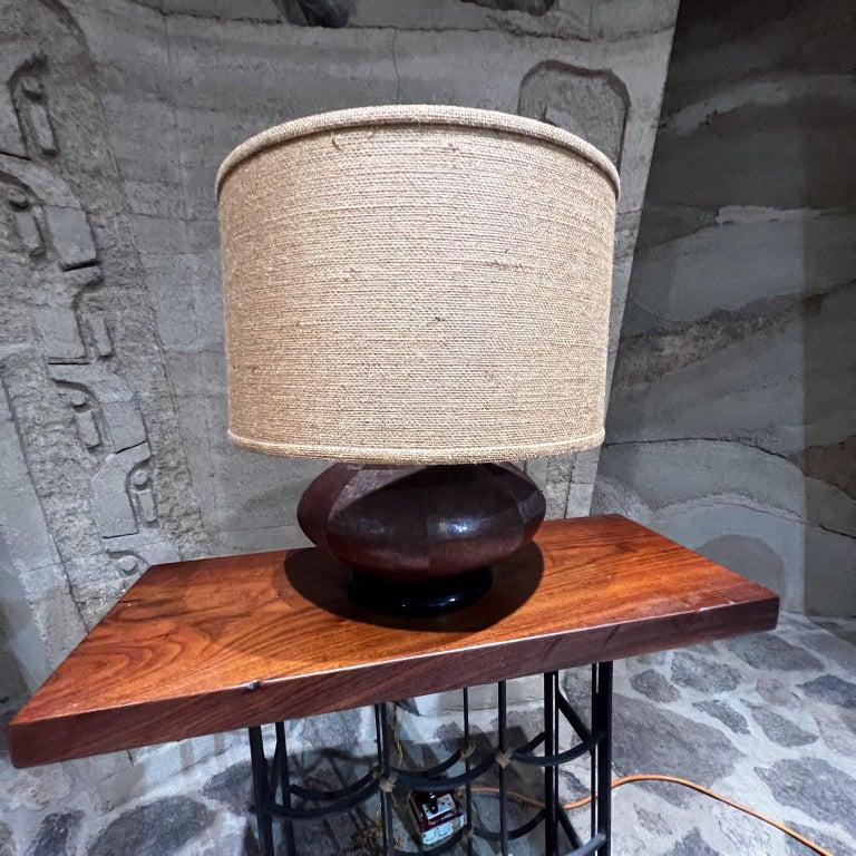 1970s Fat Table Lamp Patinated Copper Handmade Mexico In Good Condition For Sale In Chula Vista, CA