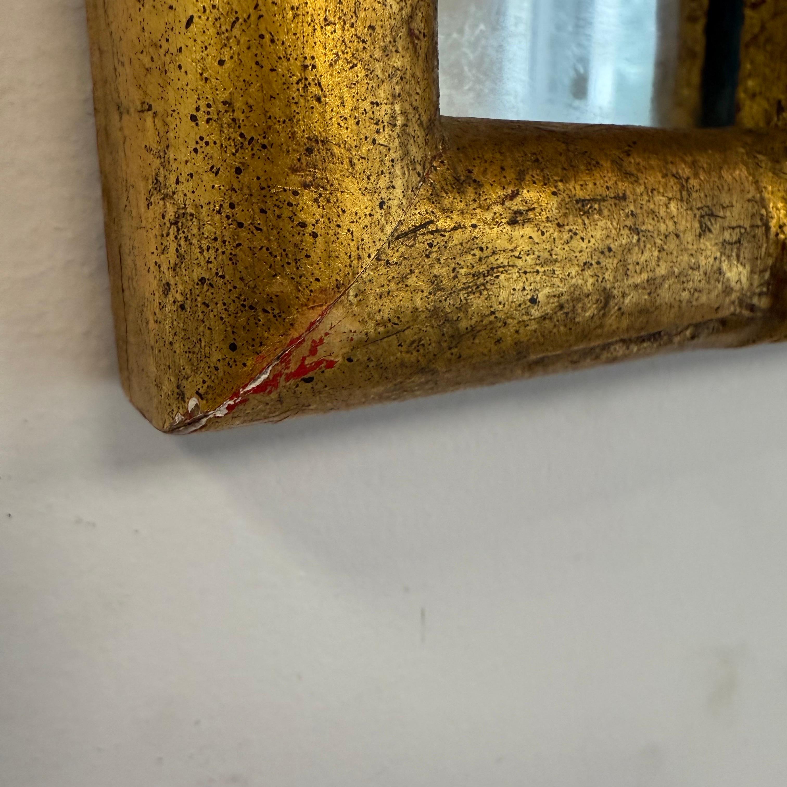 Specchio in legno di bambù finto del 1970 con accenti di chiave greca in vendita 1