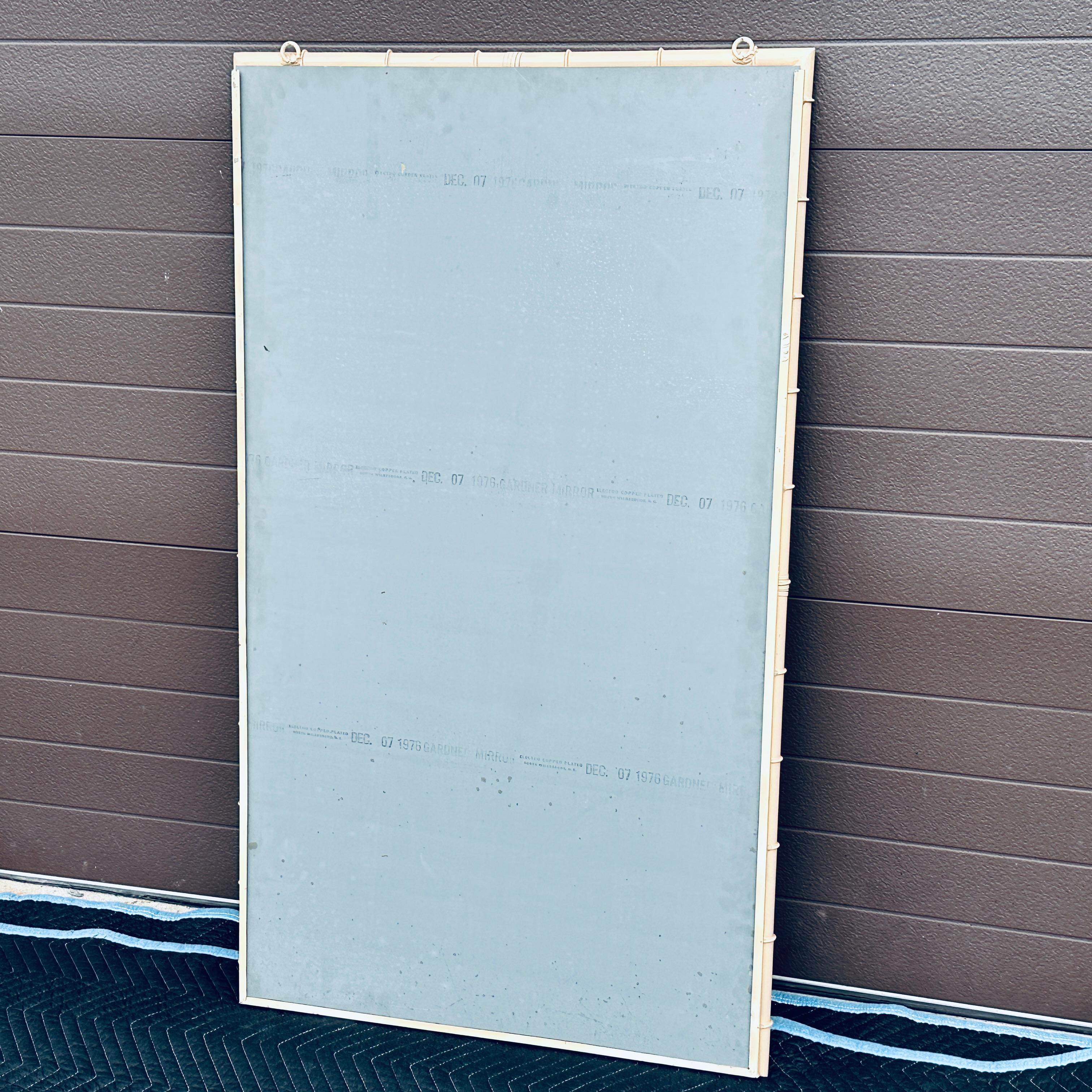 1970’s Faux Bamboo Metal Wall Mirror For Sale 3
