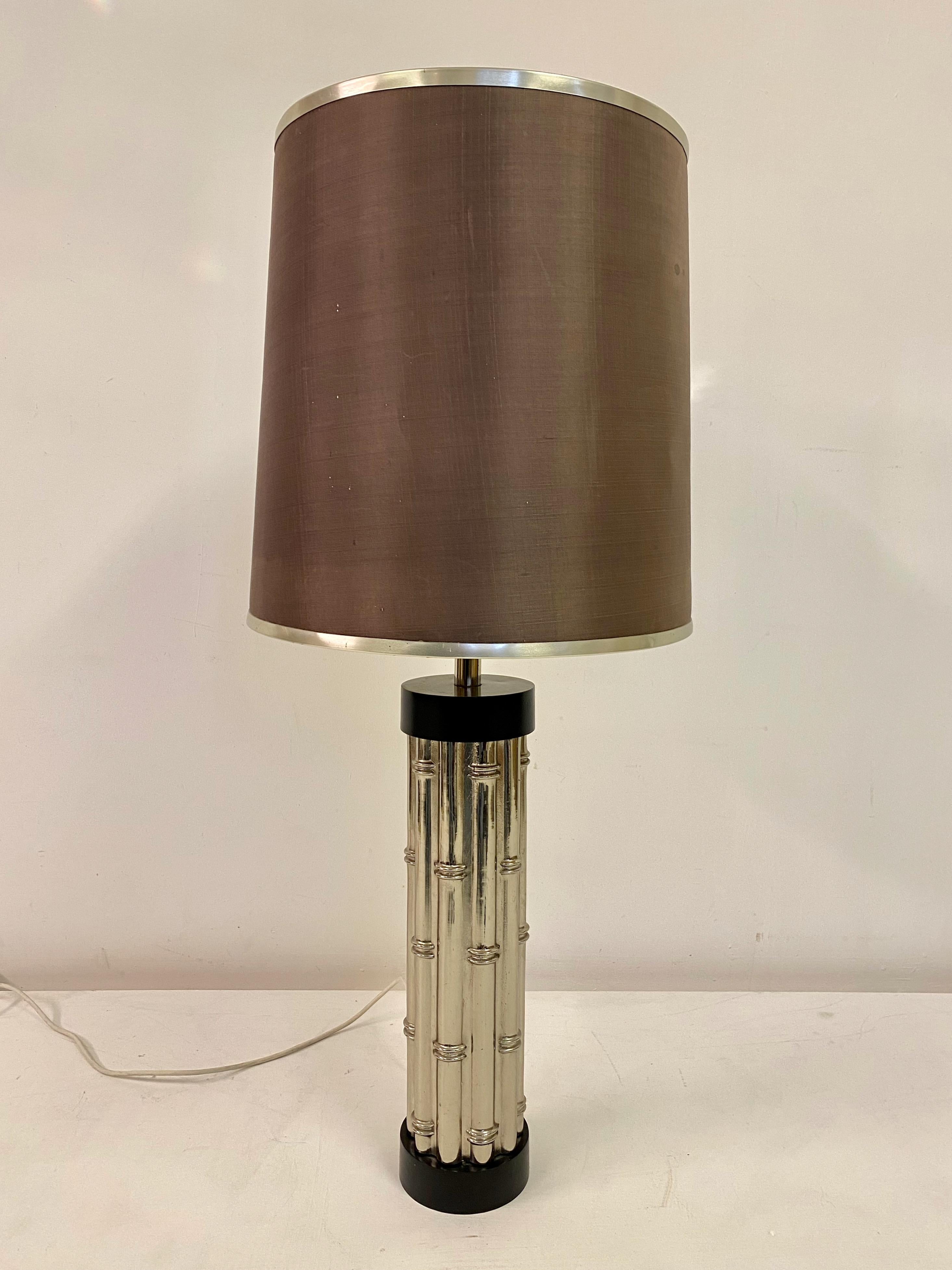 20ième siècle Lampe de table en faux bambou 1970S en vente