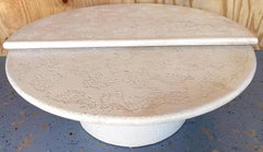 1970s Faux Coquina Stone Two-Tier Kinetic Sphere Coffee Table