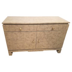 1970s Faux Shagreen Asian Modern Cabinet Attributed to Karl Springer