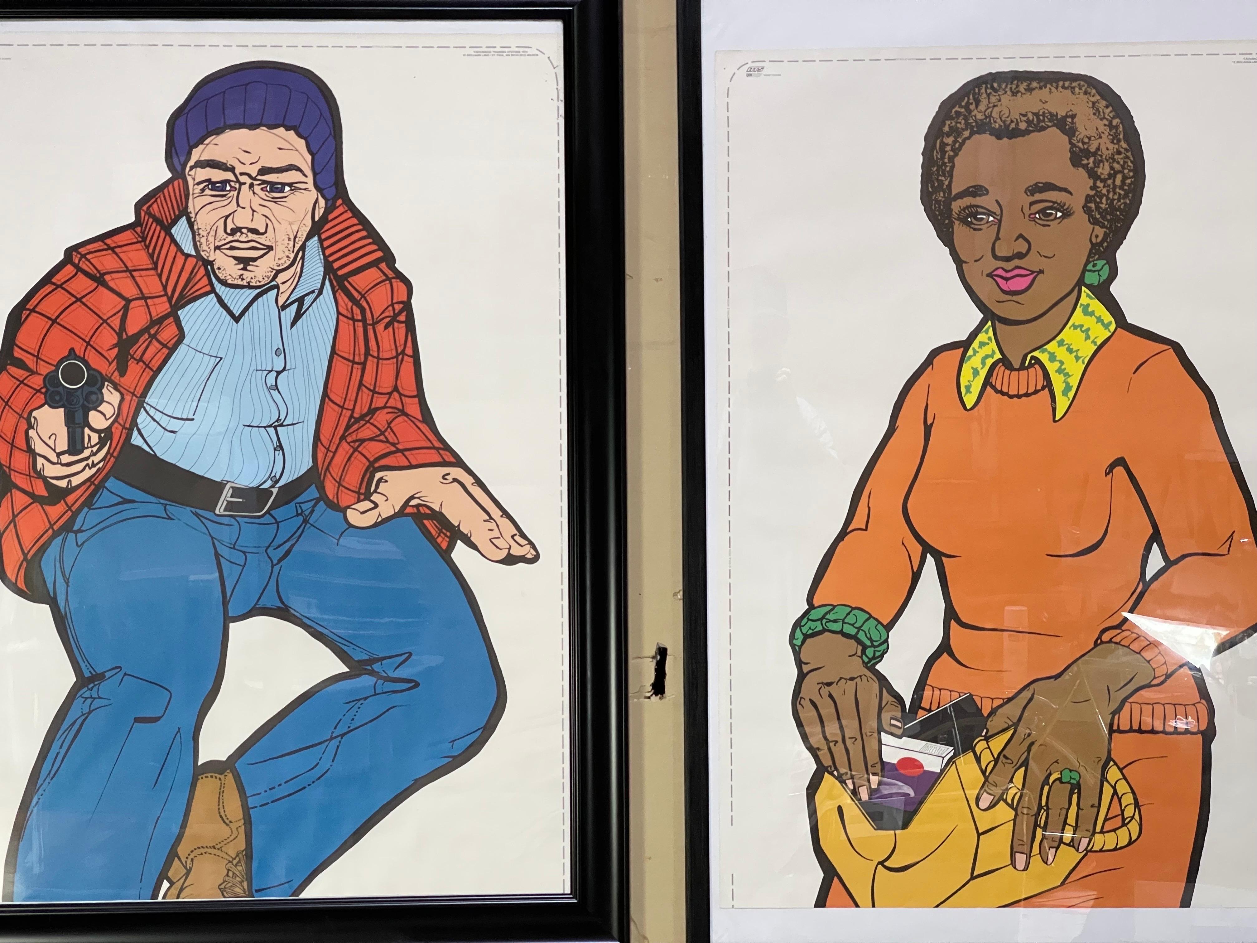 American 1970’s Federal Gun Range Targets Blaxsploitation Retro Comics Style Covers