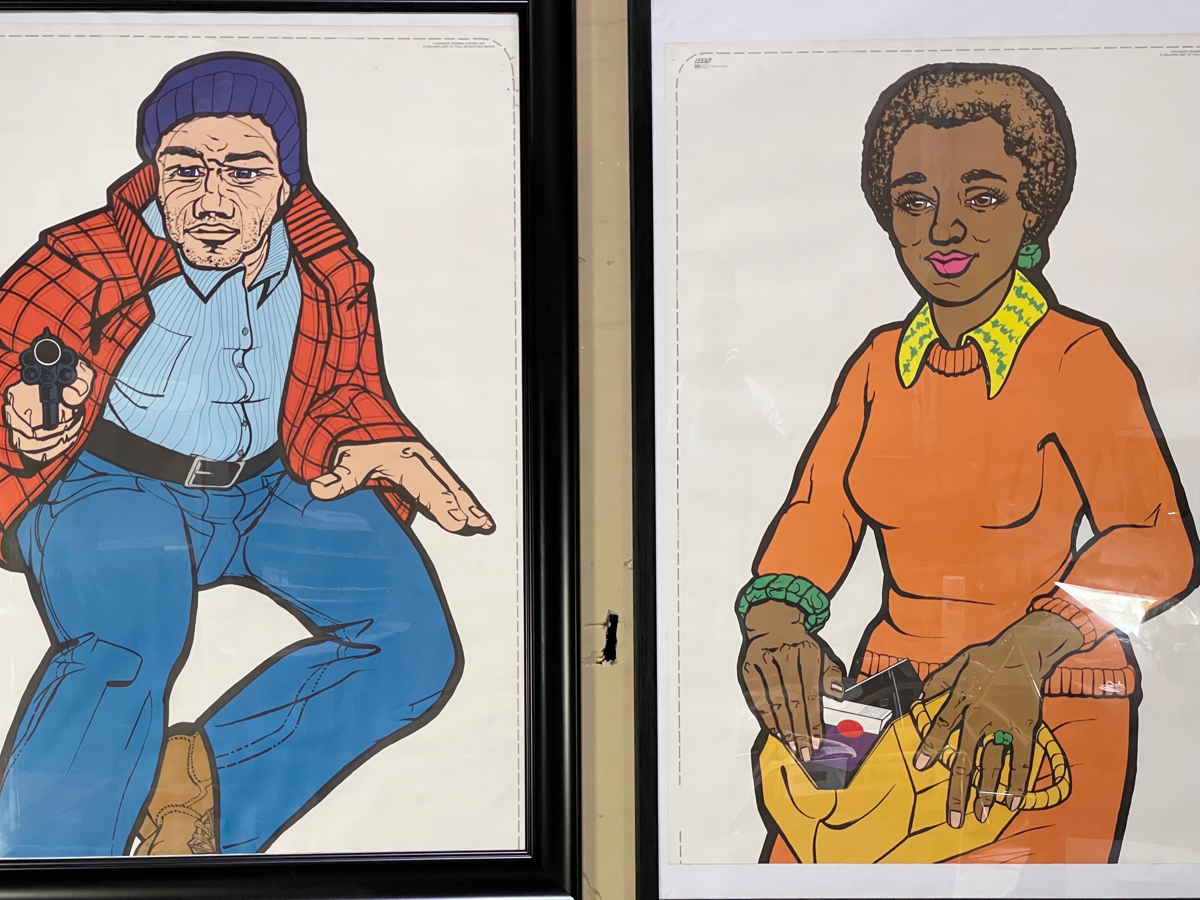 1970’s Federal Gun Range Targets Blaxsploitation Retro Comics Style Covers In Good Condition In Framingham, MA
