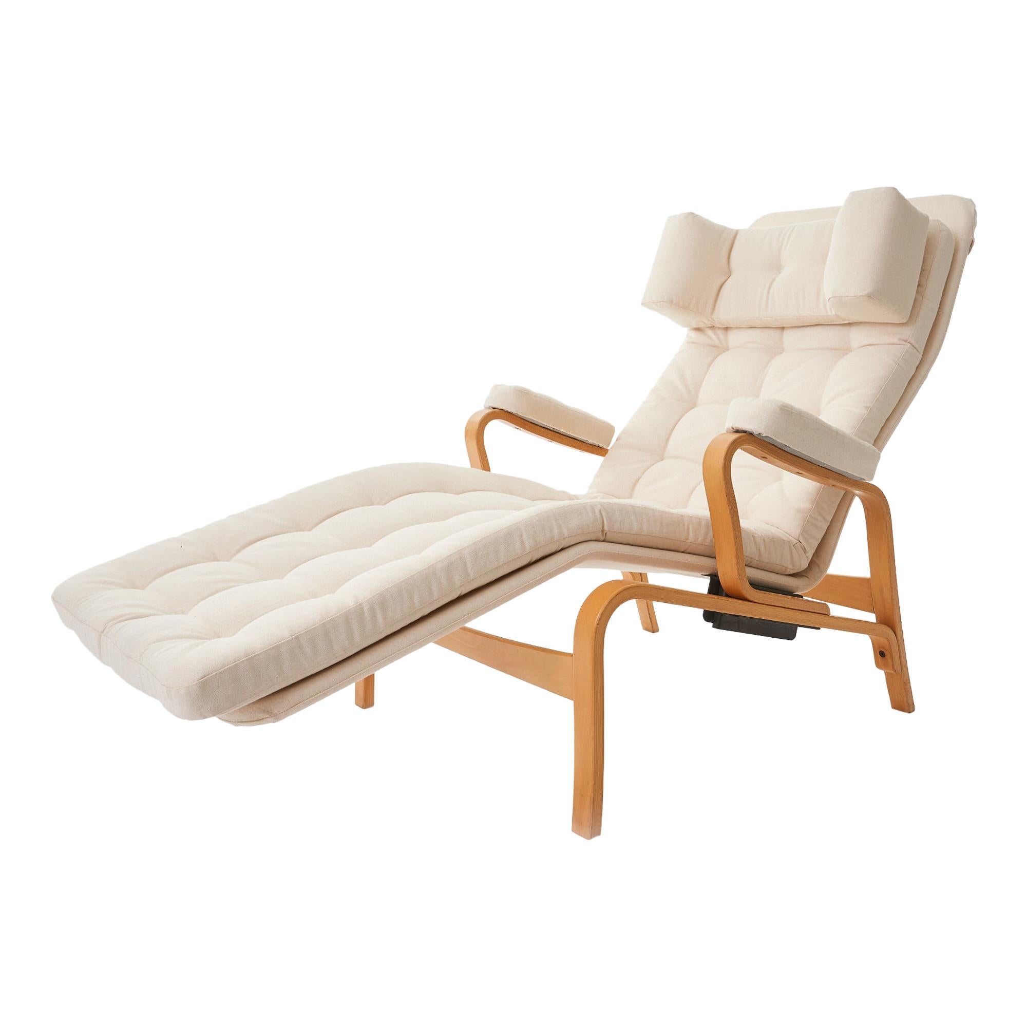 1970's 'Fenix' by Sam Larsson for DUX Reclining Bentwood Lounge Chair