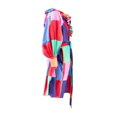 1970s Fenno Sport Rainbow Cotton Patchwork Dress