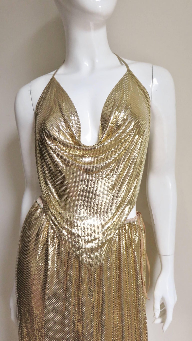 gold chain mesh dress ONE SHOULDER MINI DRESS – Julian Gold main image 1