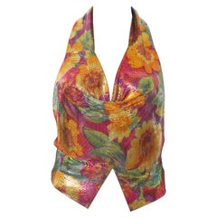 1970S Ferrara Whiting Davis Rainbow Metal Mesh & Chain Disco Top1970S Ferrara W