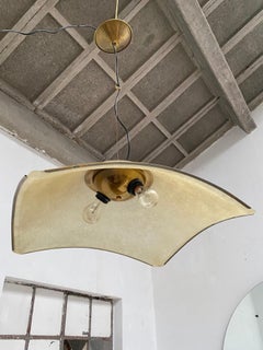 Ciondolo in fibra e ottone degli anni '70 di Salvatore Gregorietti per Lamperti Italia