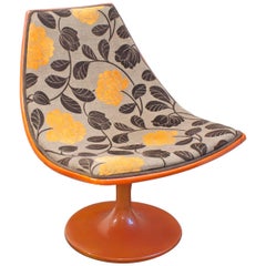 1970s Fiberglass Orange Tulip Lounge Chair