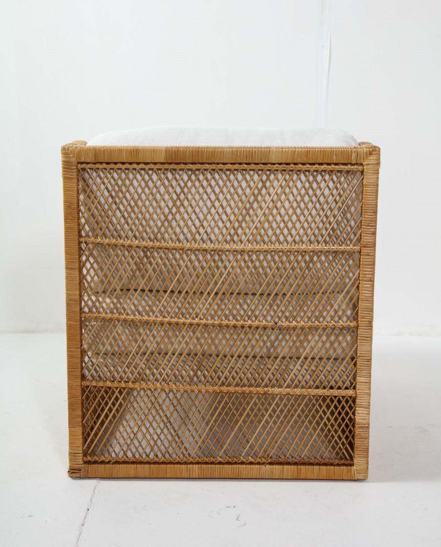 Late 20th Century 1970s Ficks Reed Woven Wicker Lounge Chair