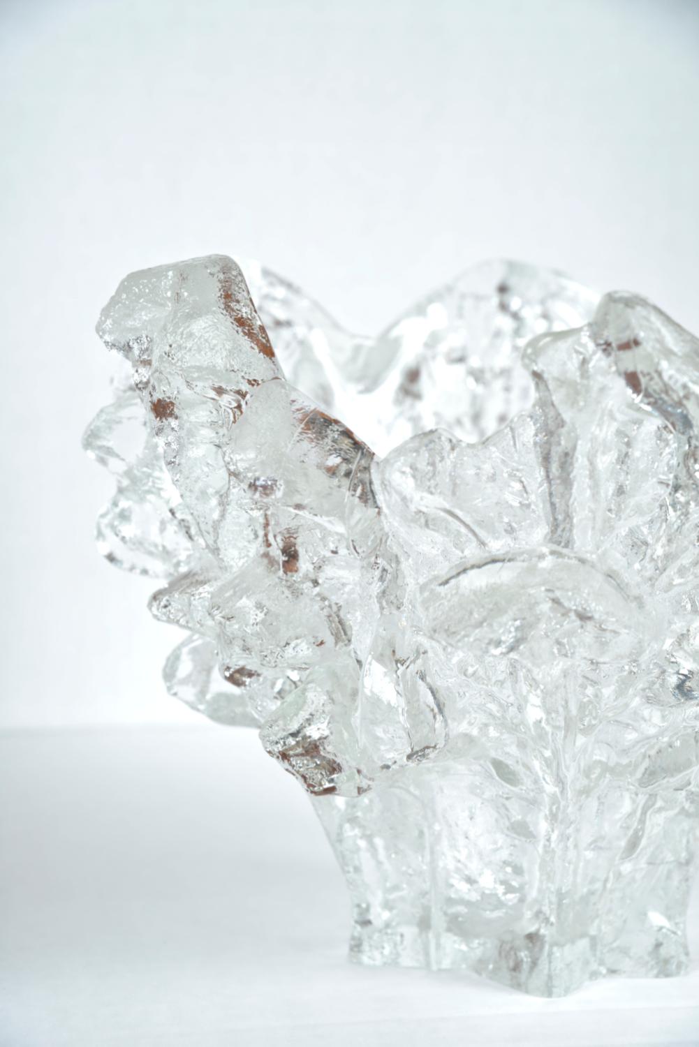 1970s Finnish Iceberg Art Glass Centrepiece Pertti Santalahti Humppila Finland 1