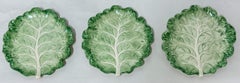 1970s Fitz & Floyd Ironstone Lettuce / Cabbage Leaf Plates, S/12