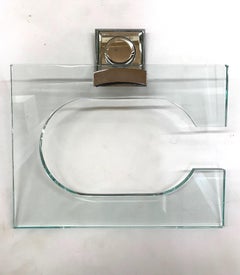 1970s Five Piece Clear and Chrome Bath Set Attributed to Fontana Arte