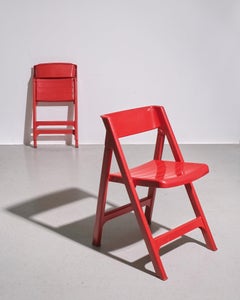 Coppia di sedie Foldes "Pizzicato" rosse degli anni '70