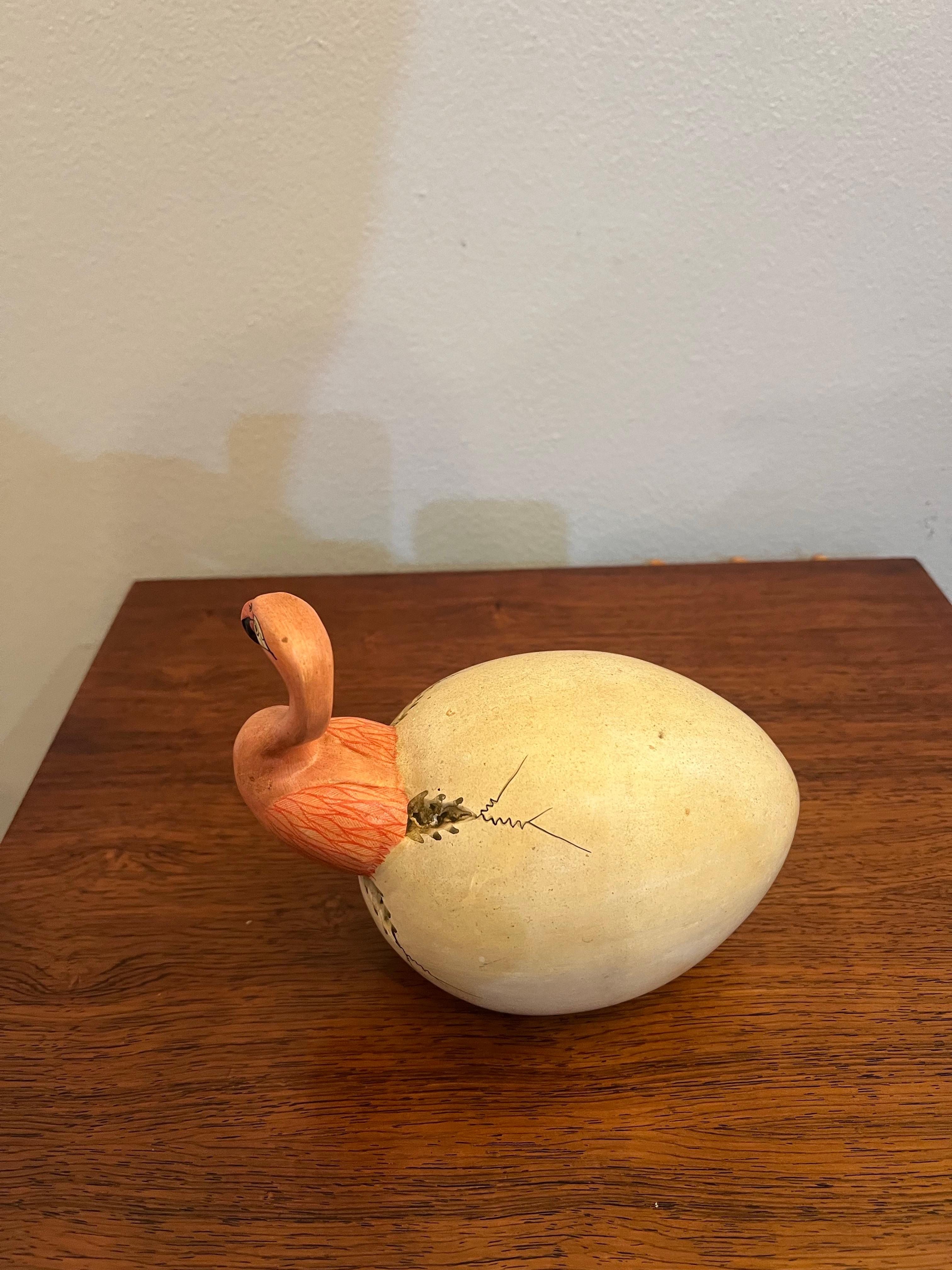 Mid-Century moderno Scultura di fenicottero da cova del 1970, metà del secolo scorso in vendita