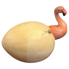 1970's Flamingo Hatching Sculpture Mid Century
