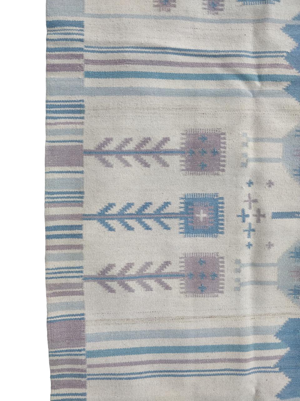 Hungarian 1970s Flat weave Kilim carpet by Eva Nemeth  163 x 240  For Sale