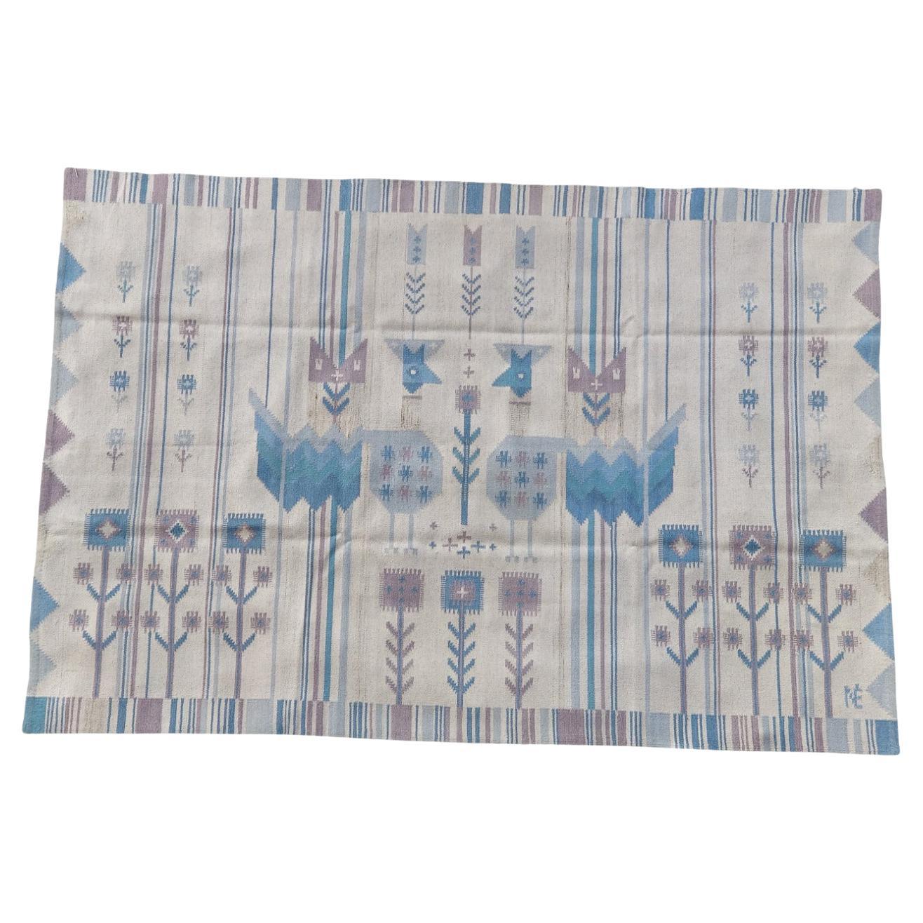 1970s Flat weave Kilim carpet by Eva Nemeth  163 x 240 