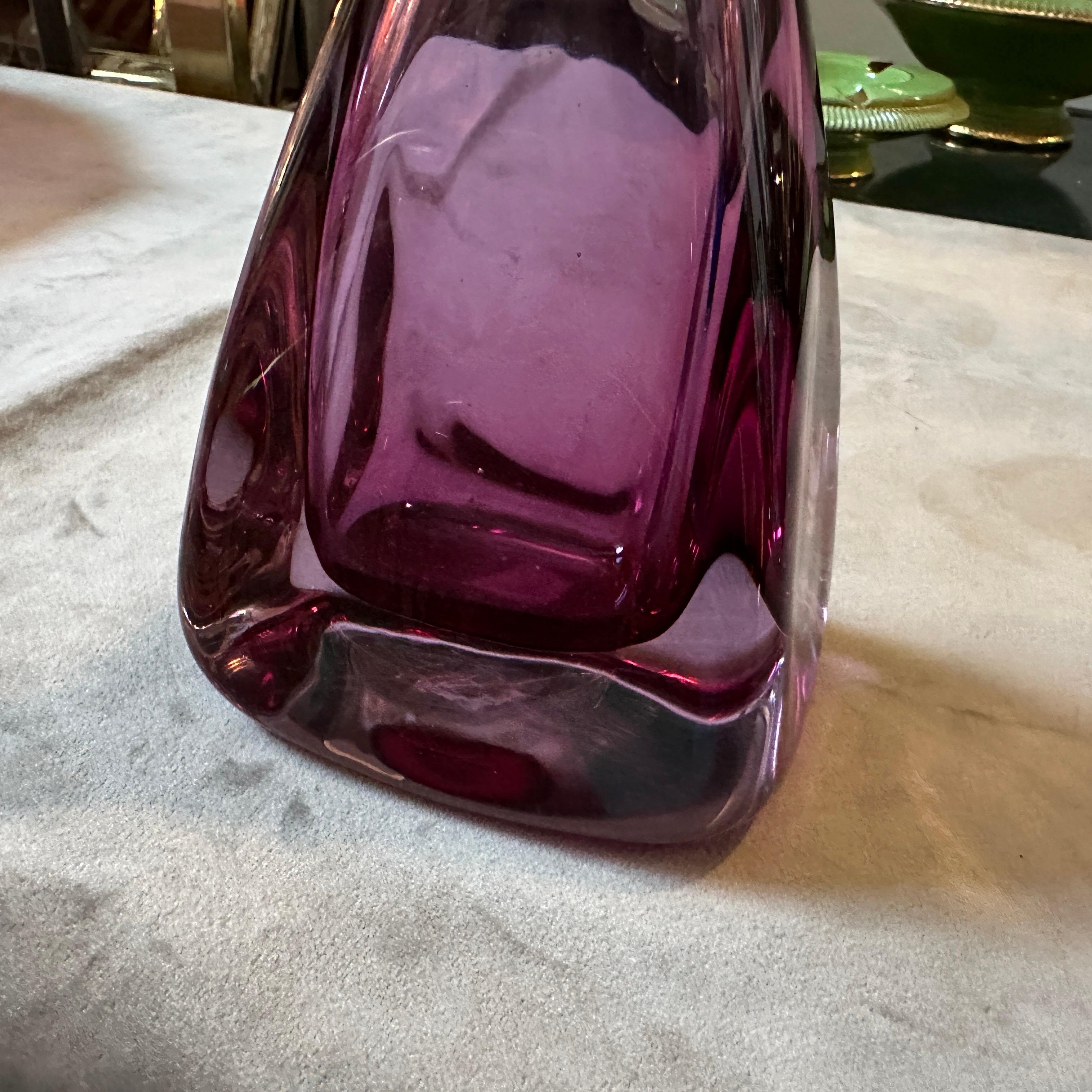 Bottiglia in vetro di Murano Glass Sommerso rosa moderno degli anni '70 di Flavio Poli per Seguso in vendita 3
