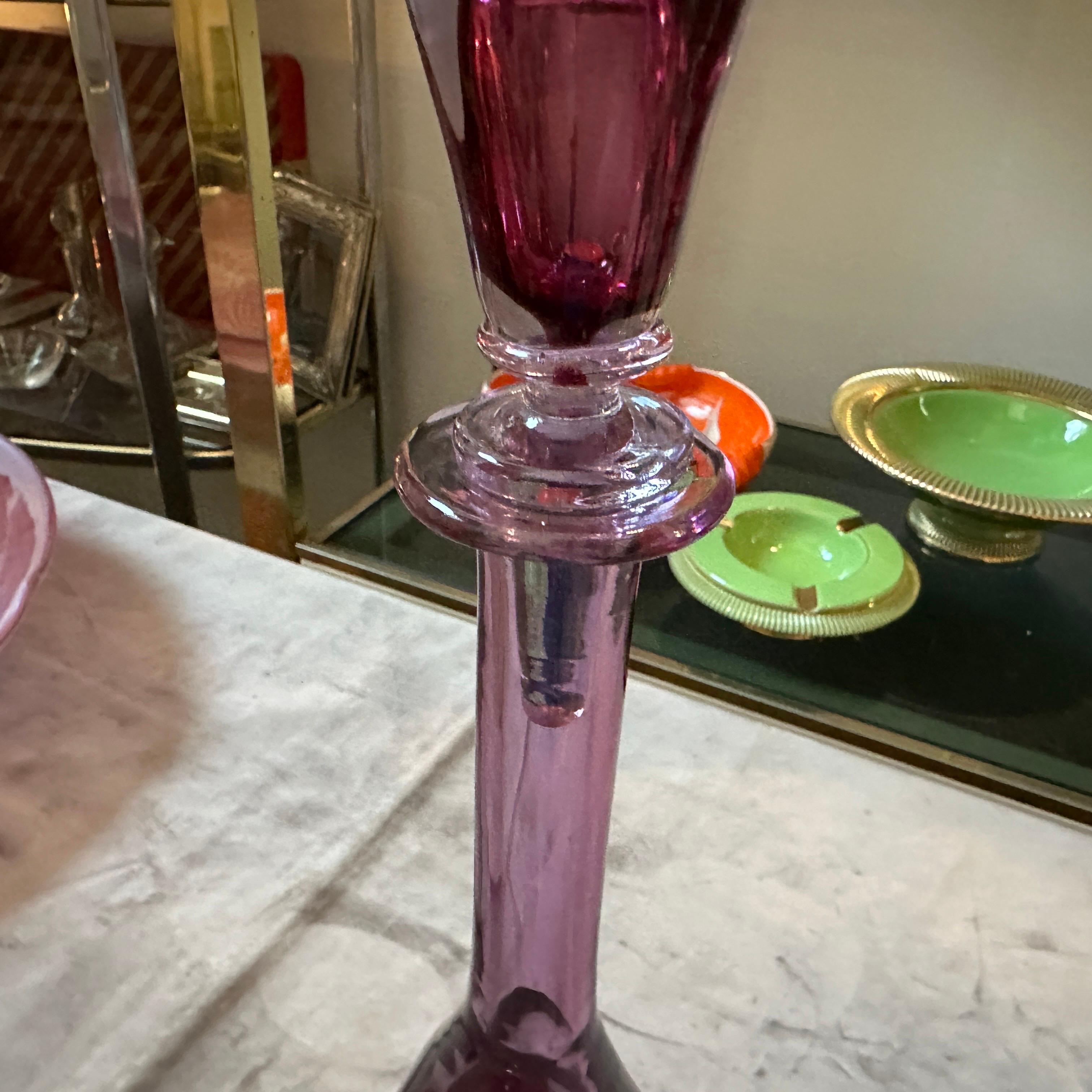 Bottiglia in vetro di Murano Glass Sommerso rosa moderno degli anni '70 di Flavio Poli per Seguso In condizioni buone in vendita a Aci Castello, IT
