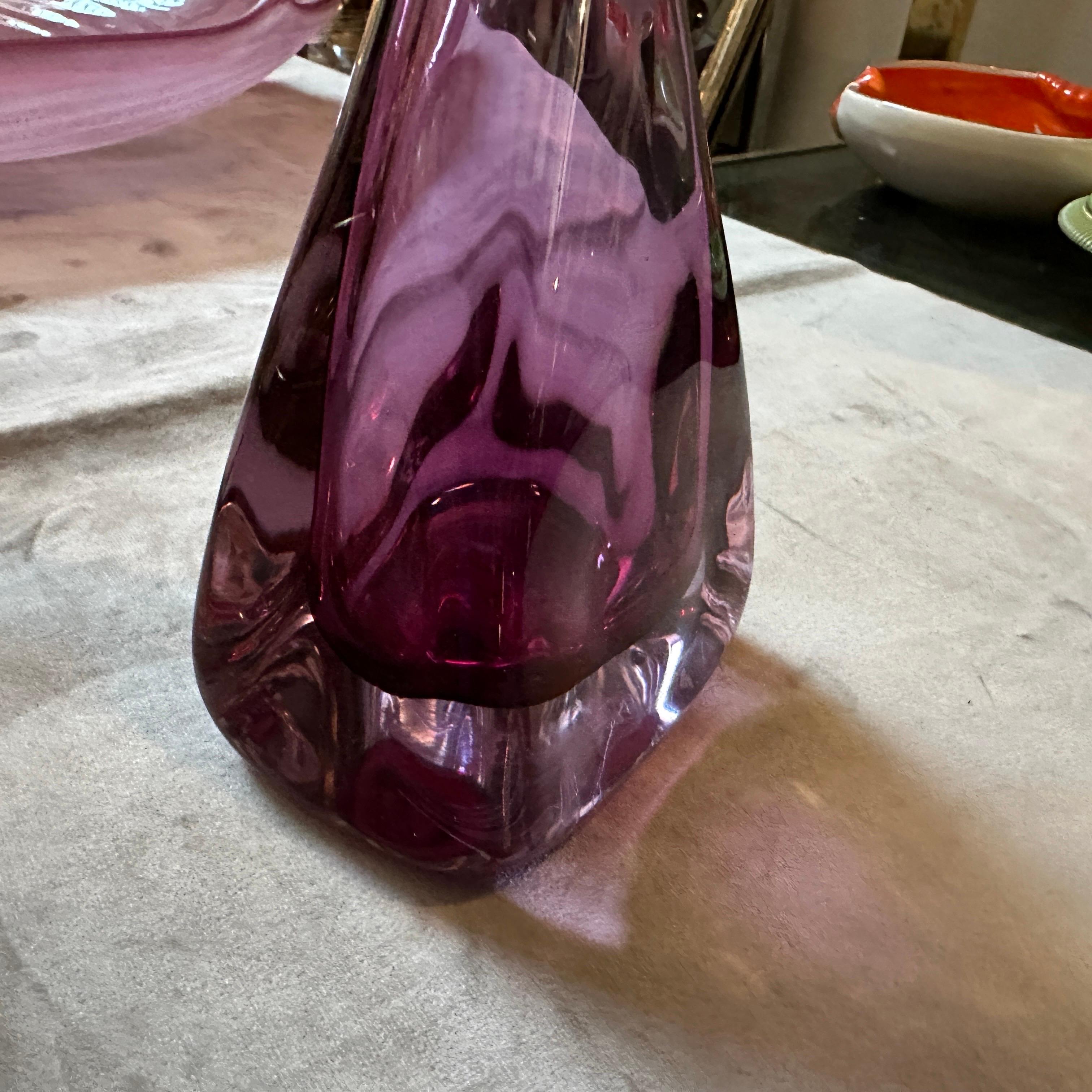 XX secolo Bottiglia in vetro di Murano Glass Sommerso rosa moderno degli anni '70 di Flavio Poli per Seguso in vendita