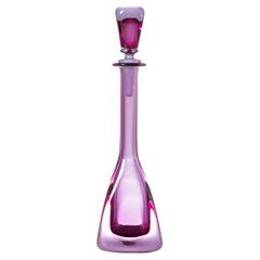 1970s Flavio Poli for Seguso Modern Pink Sommerso Murano Glass Bottle