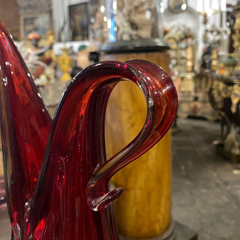 1970s Flavio Poli Mid-Century Modern Red Murano Glass Vase For Sale at ...
