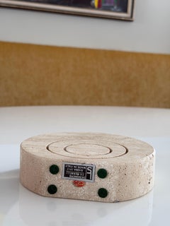 1970er Jahre F.lli Fratelli Mannelli Italienisch Rapolano Travertin Runde Vase