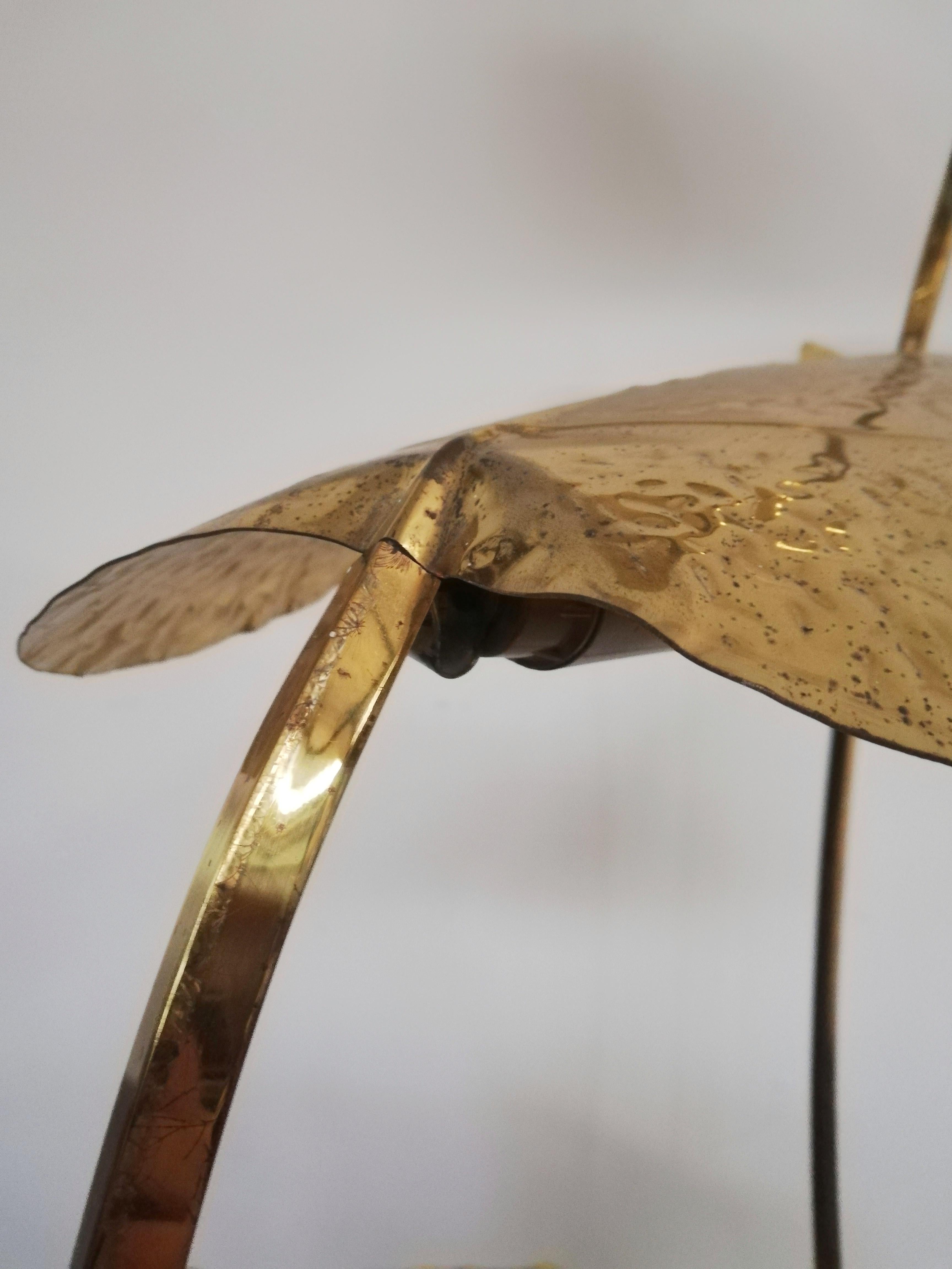 1970s Floor Lamp with Large Brass Leaves by Carlo Giorgi for Bottega Gadda For Sale 7