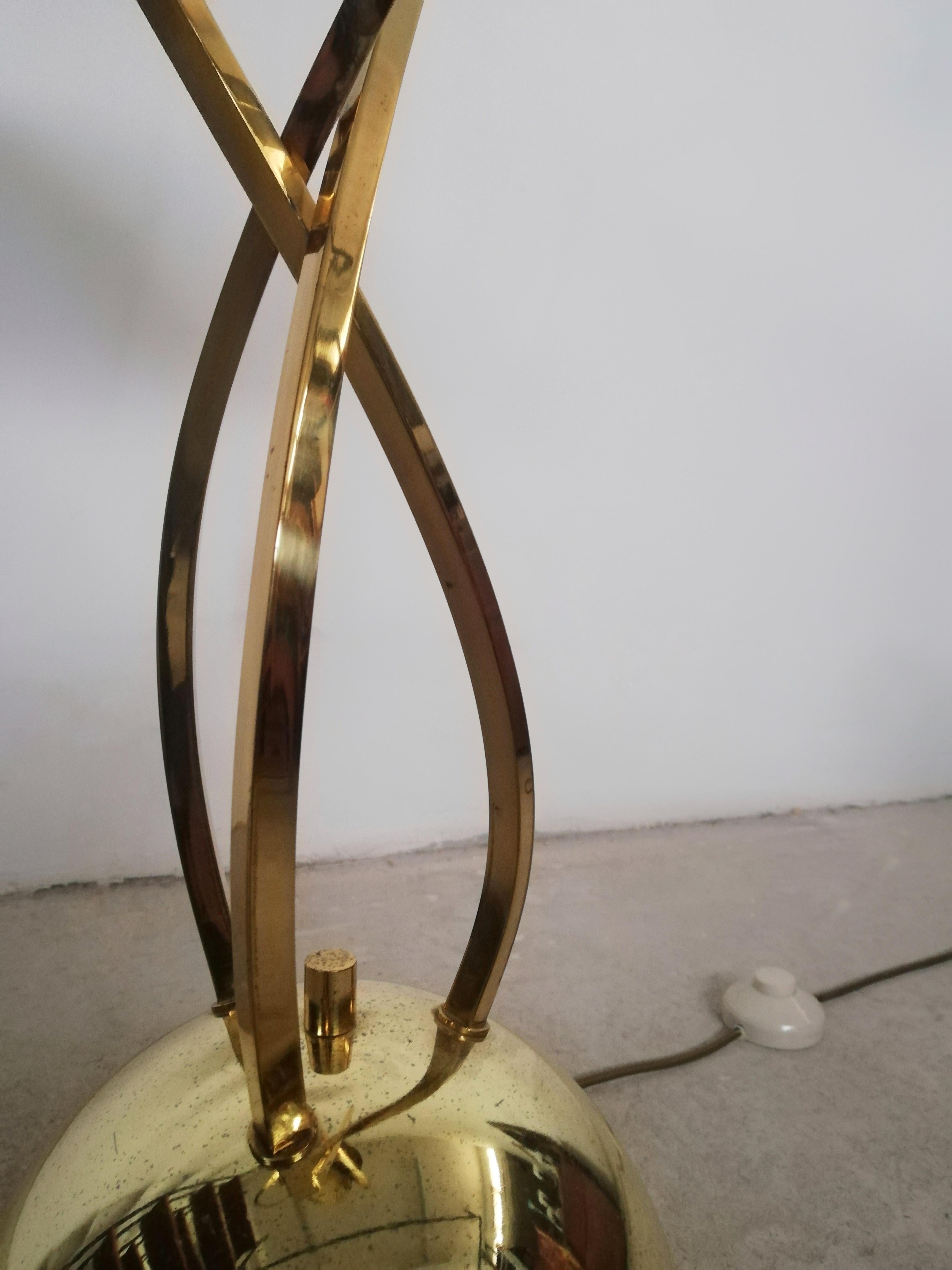 Hollywood Regency 1970s Floor Lamp with Large Brass Leaves by Carlo Giorgi for Bottega Gadda For Sale