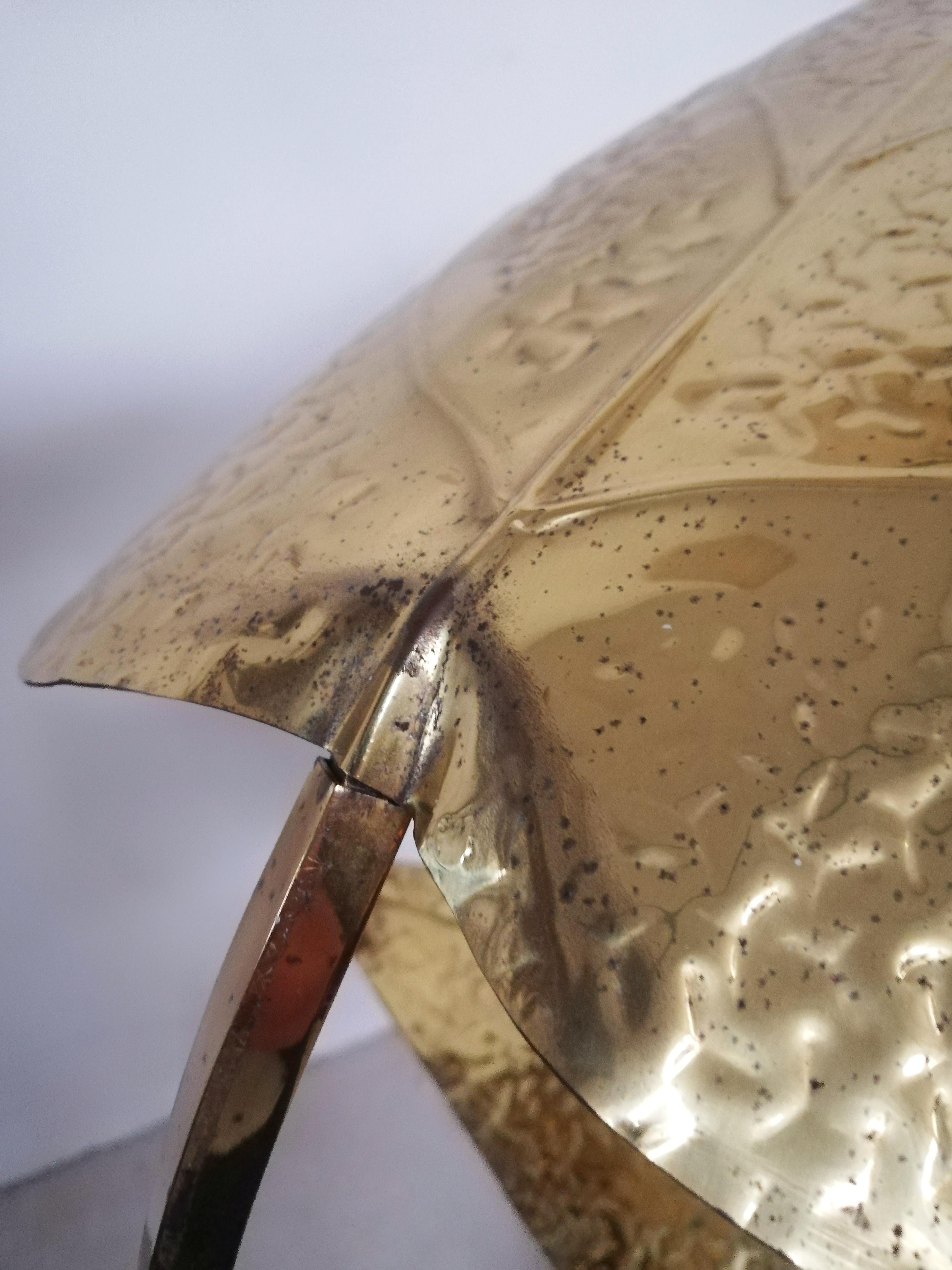 1970s Floor Lamp with Large Brass Leaves by Carlo Giorgi for Bottega Gadda In Good Condition For Sale In Roma, IT